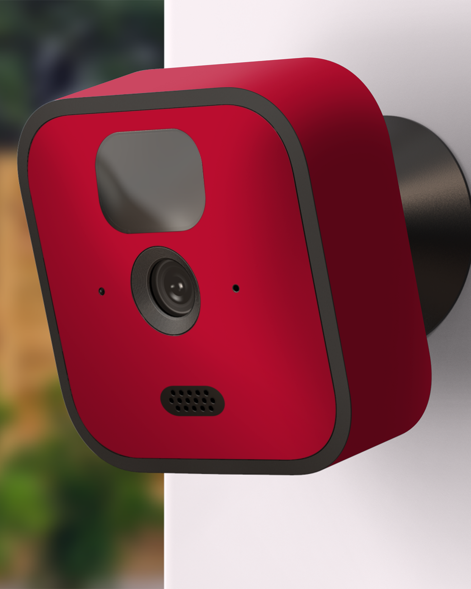 RED Kamera Aufkleber Blink Outdoor (2020) an Außenwand angebracht