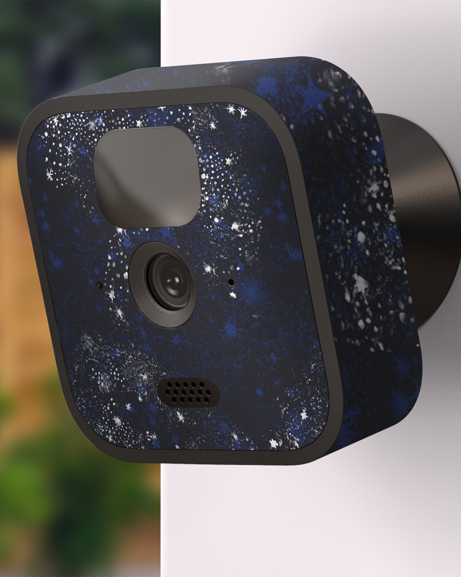 Starry Night Sky Kamera Aufkleber Blink Outdoor (2020) an Außenwand angebracht