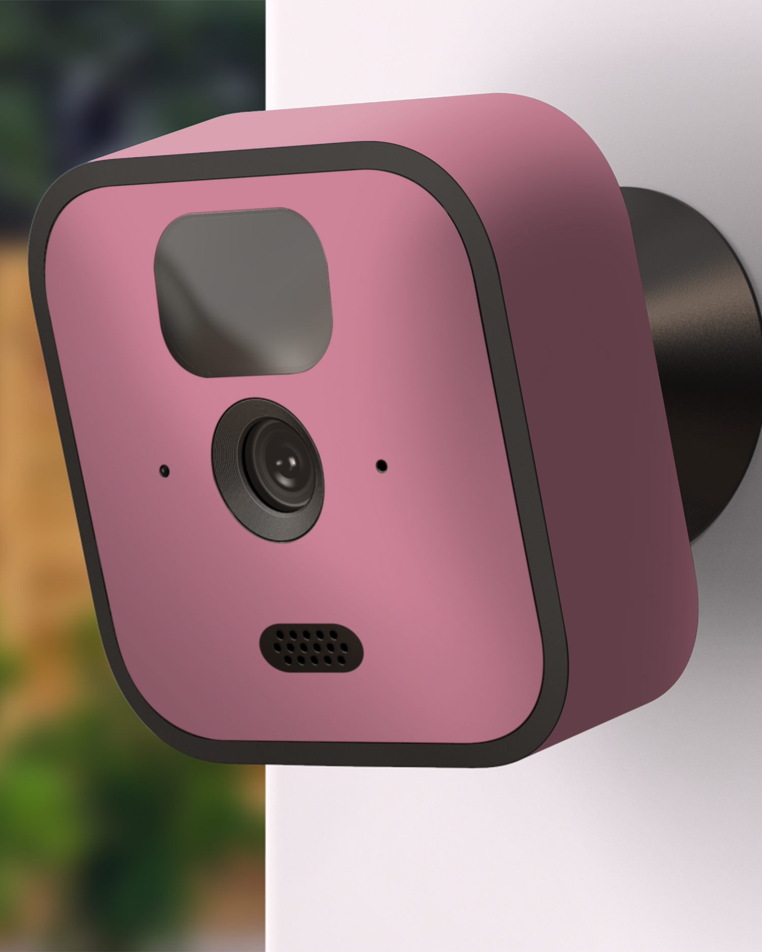 WILD ROSE Kamera Aufkleber Blink Outdoor (2020) an Außenwand angebracht