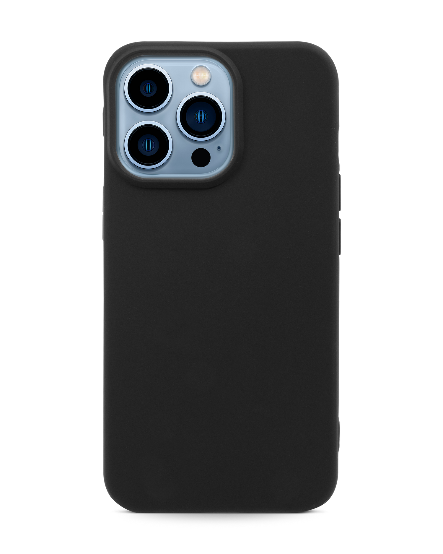 Schwarze Silikon Handyhülle für iPhone 13 Pro: Frontansicht