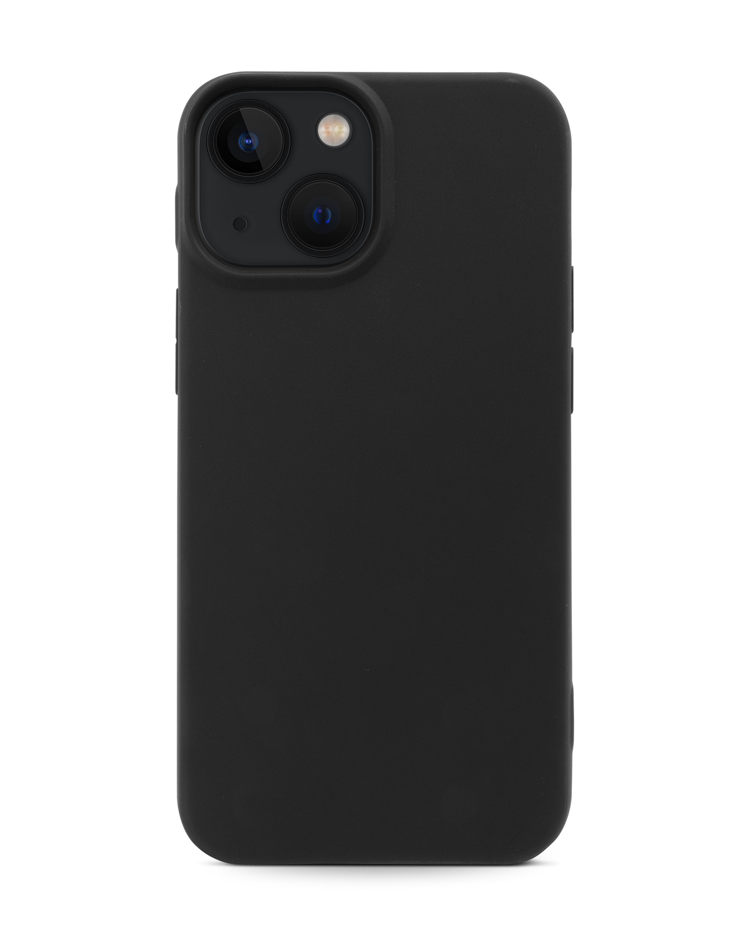 Schwarze Silikon Handyhülle für iPhone 13 mini: Frontansicht