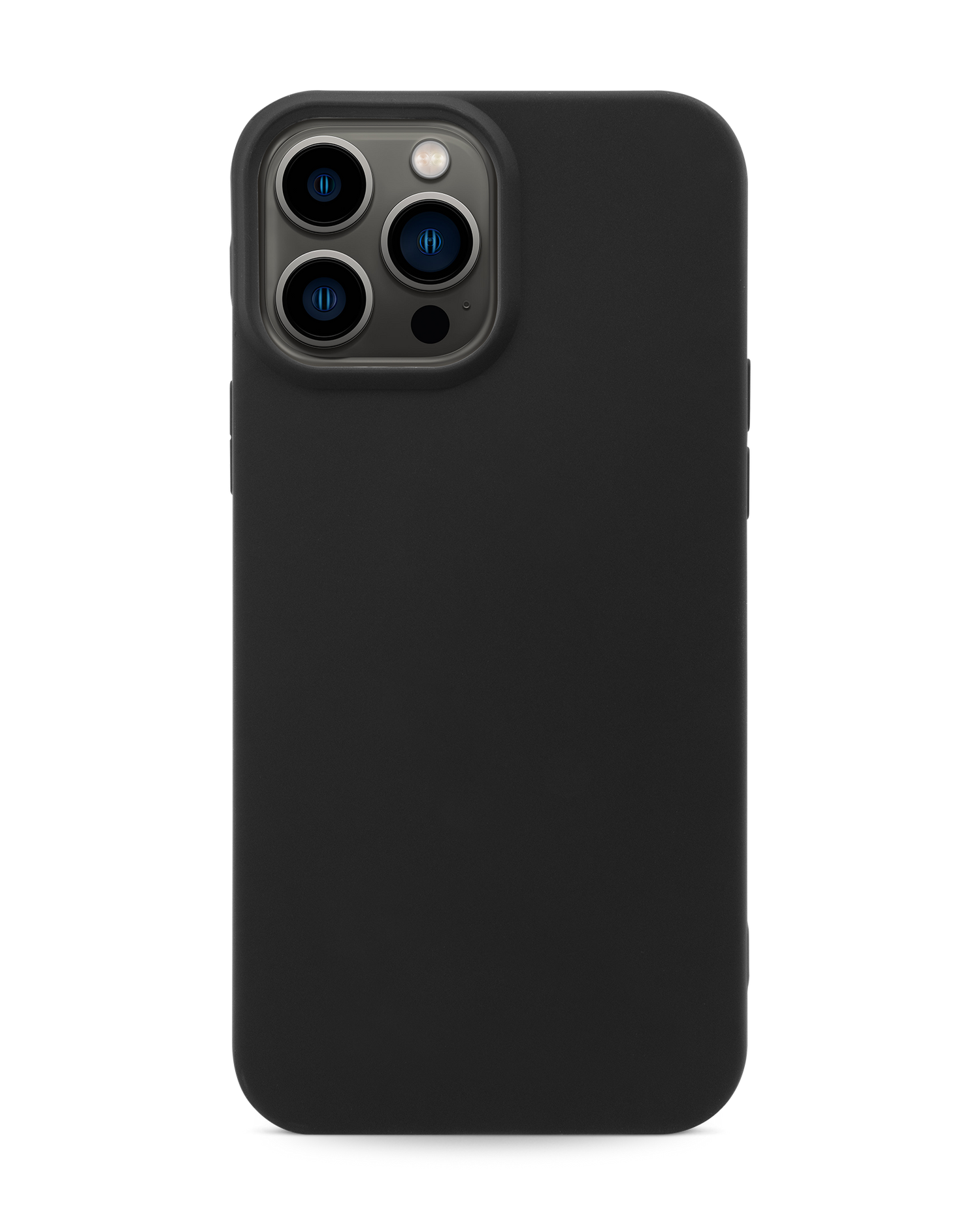 Schwarze Silikon Handyhülle für iPhone 13 Pro Max: Frontansicht