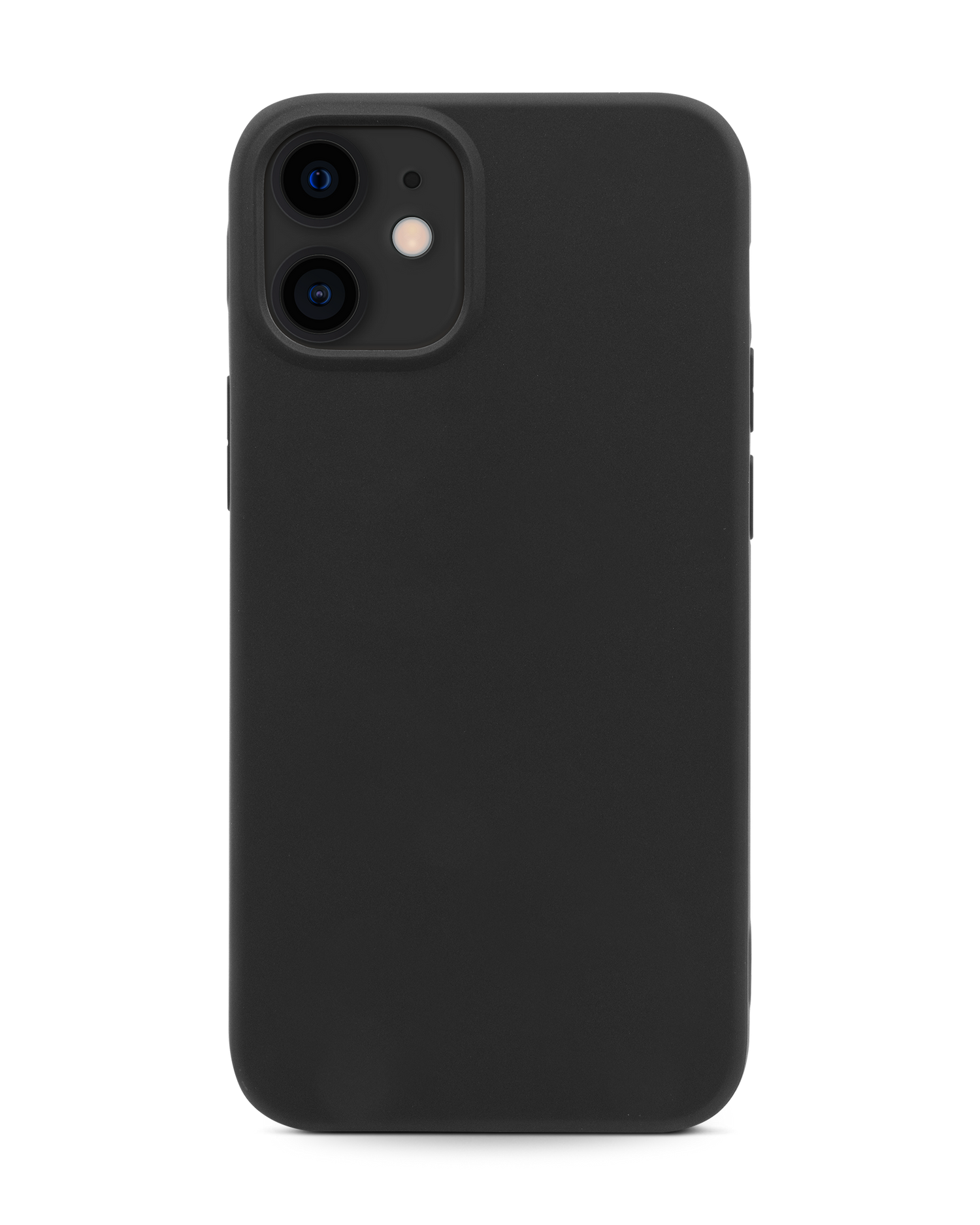 Schwarze Silikon Handyhülle für iPhone 12 mini: Frontansicht