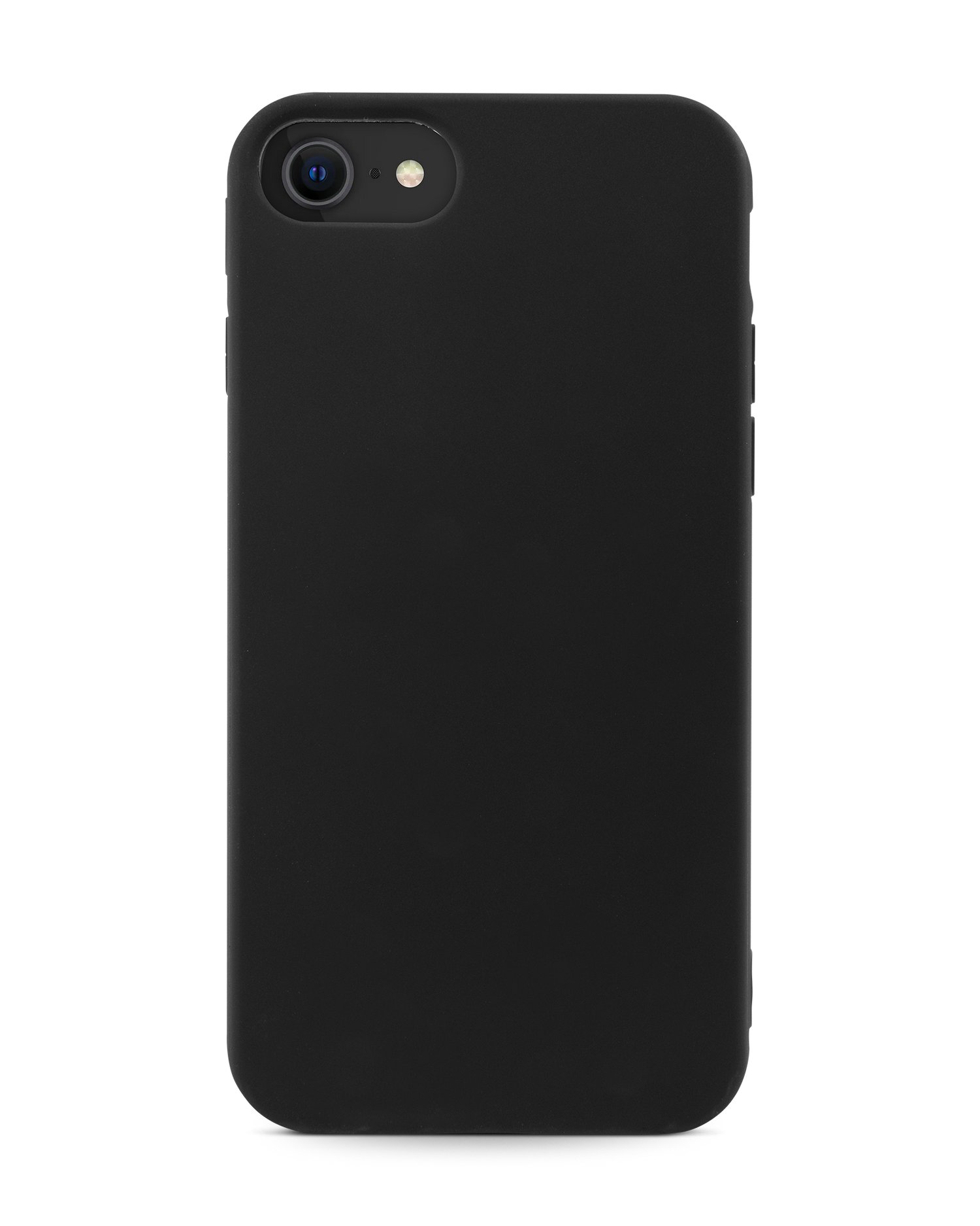 Schwarze Silikon Handyhülle für iPhone 7, iPhone 8 & iPhone SE (2020/2022): Frontansicht