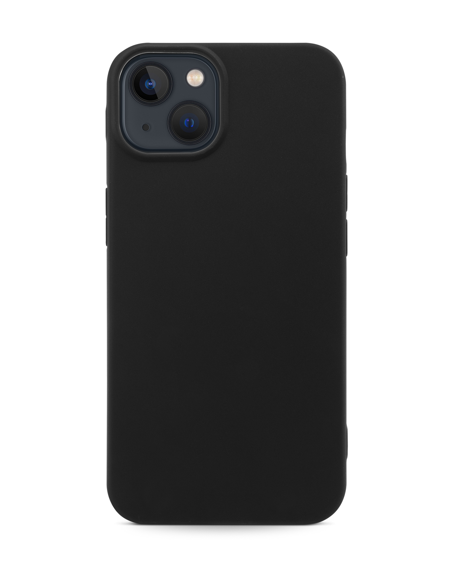 Schwarze Silikon Handyhülle für iPhone 13: Frontansicht