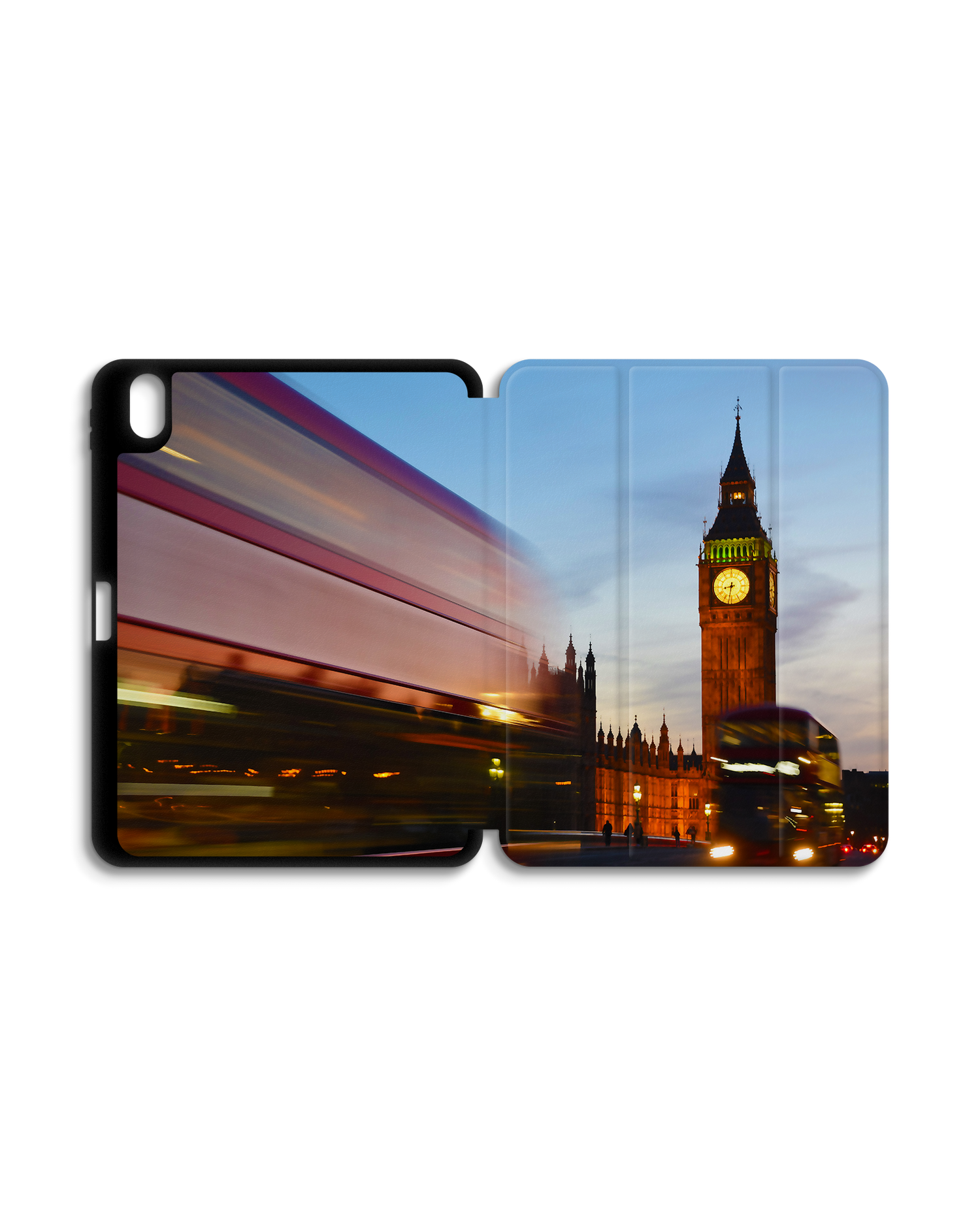 London iPad Hülle mit Stifthalter für Apple iPad (10. Generation): Geöffnet Außenansicht