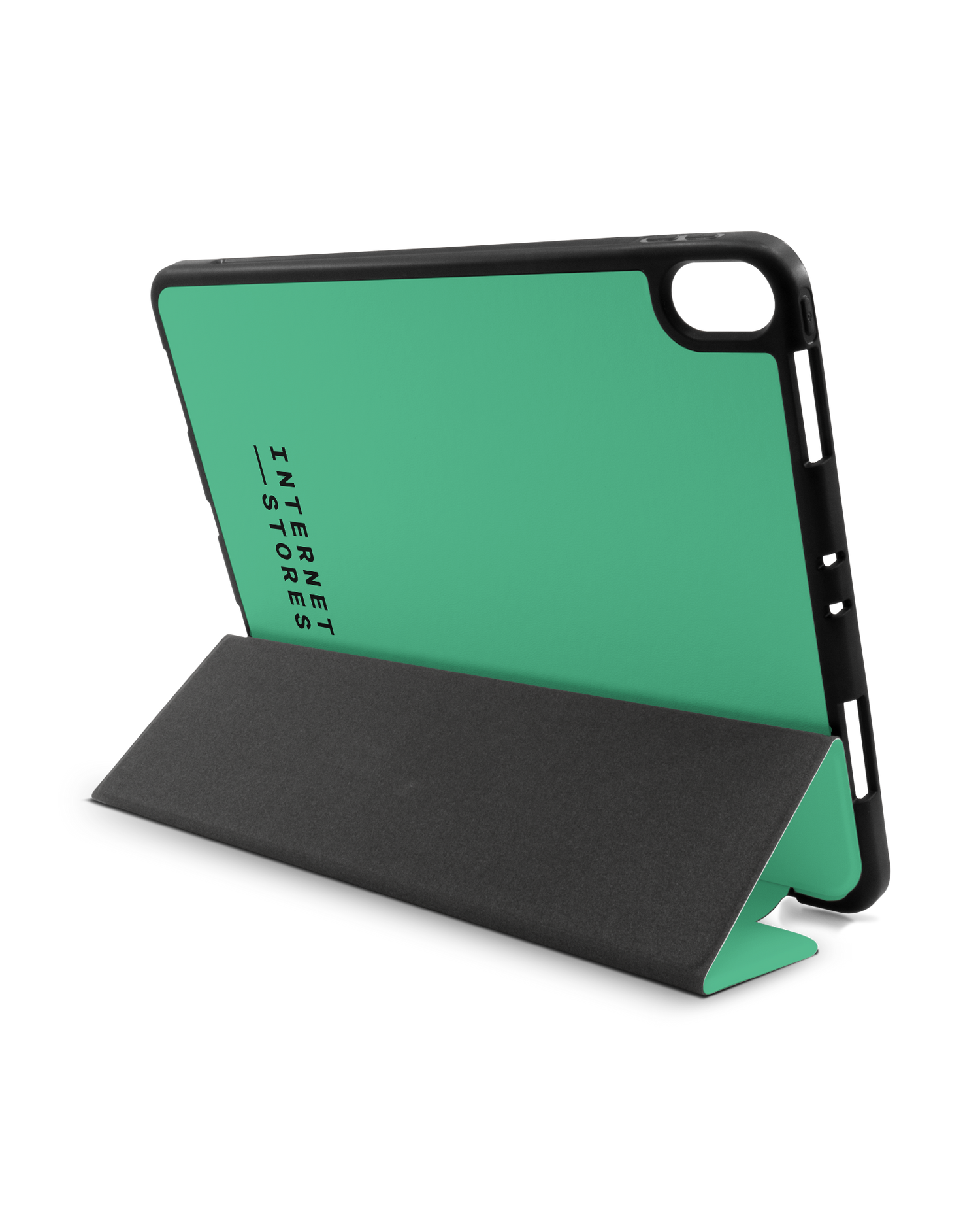 ISG Neon Green iPad Hülle mit Stifthalter Apple iPad Pro 11'' (2018): Aufgestellt im Querformat von hinten