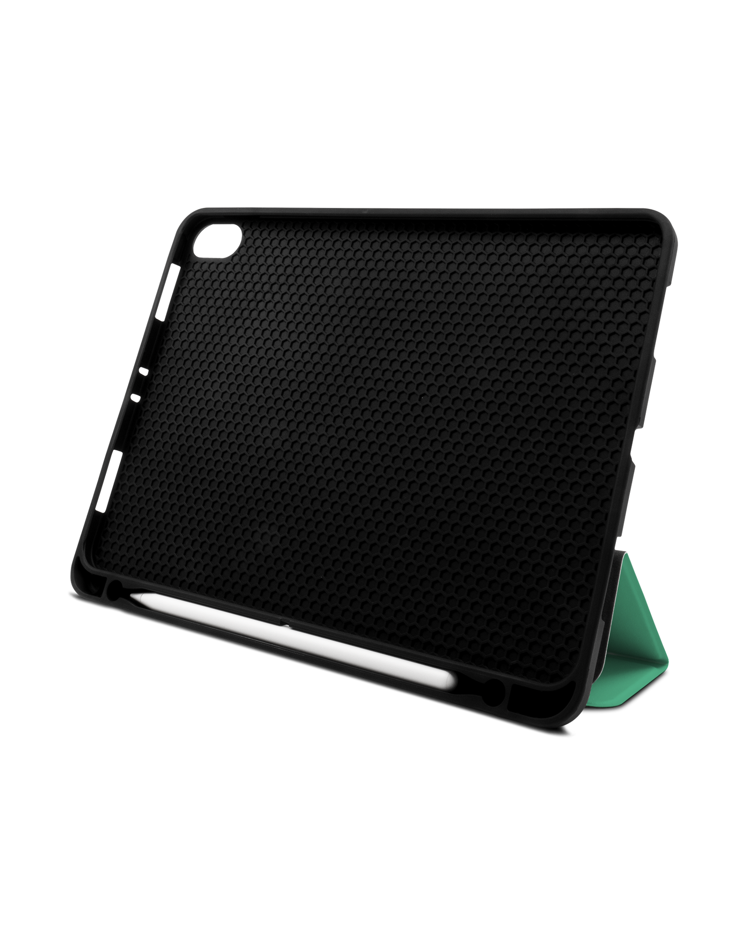 ISG Neon Green iPad Hülle mit Stifthalter Apple iPad Pro 11'' (2018): Aufgestellt im Querformat von vorne
