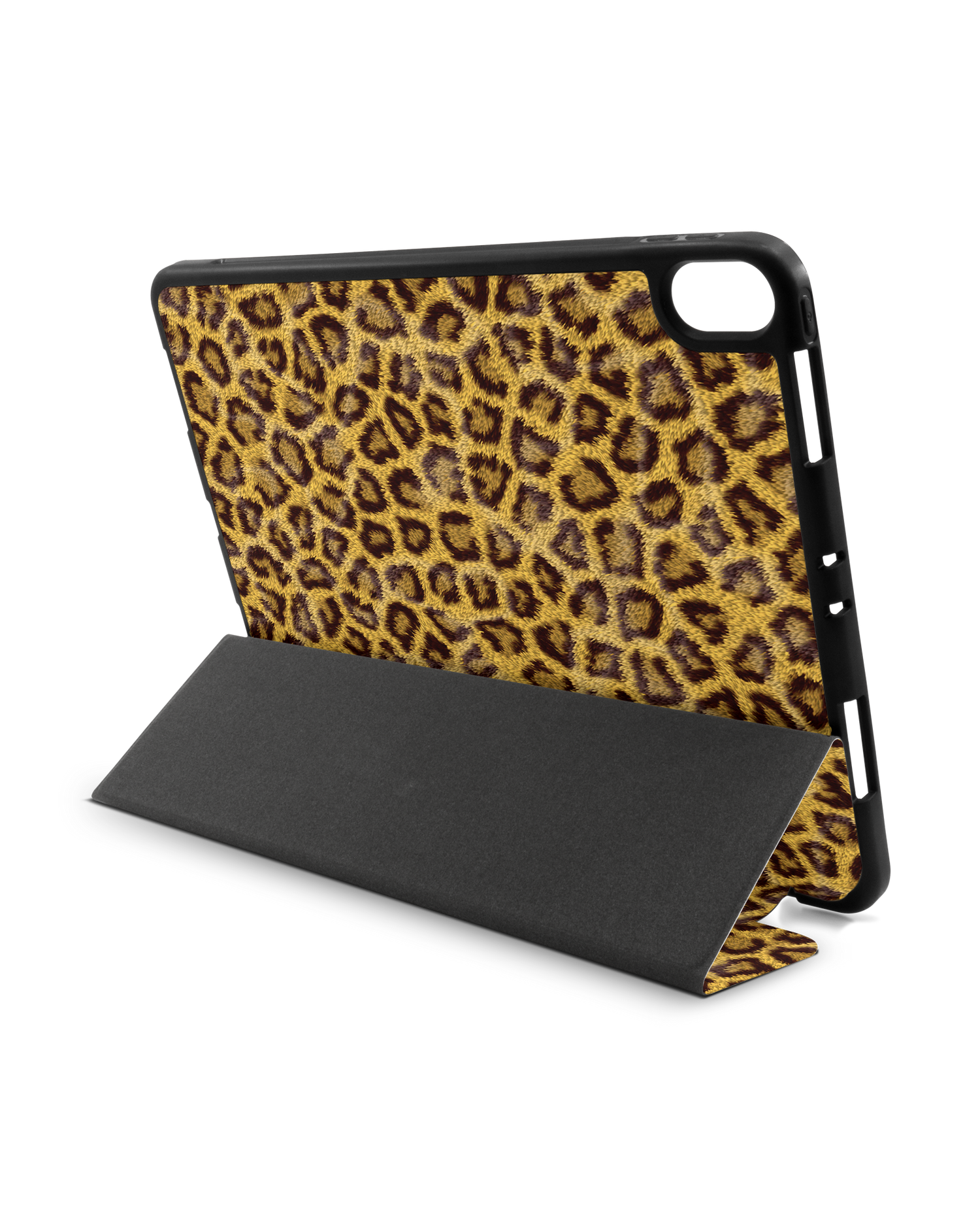 Leopard Skin iPad Hülle mit Stifthalter Apple iPad Pro 11'' (2018): Aufgestellt im Querformat von hinten
