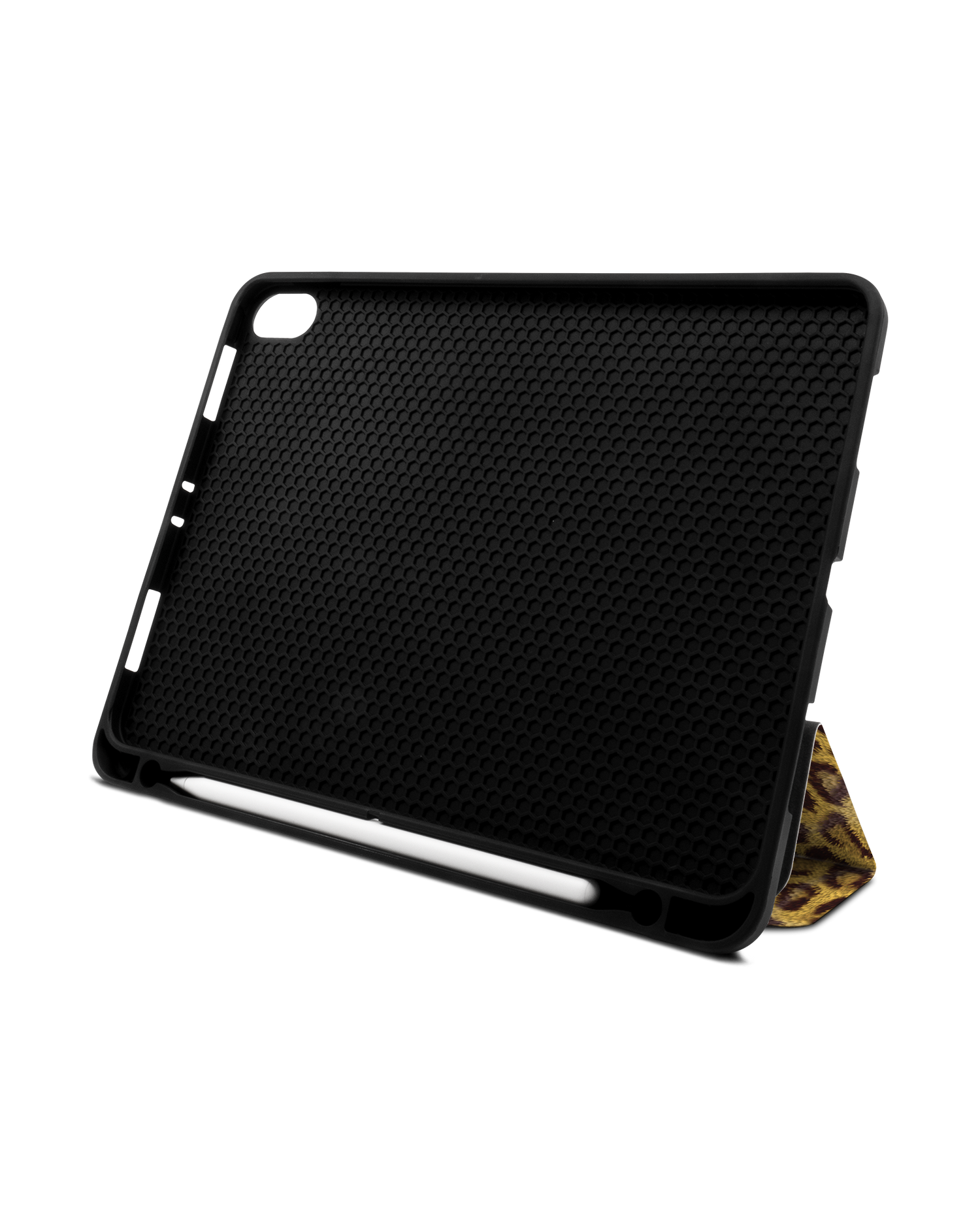 Leopard Skin iPad Hülle mit Stifthalter Apple iPad Pro 11'' (2018): Aufgestellt im Querformat von vorne