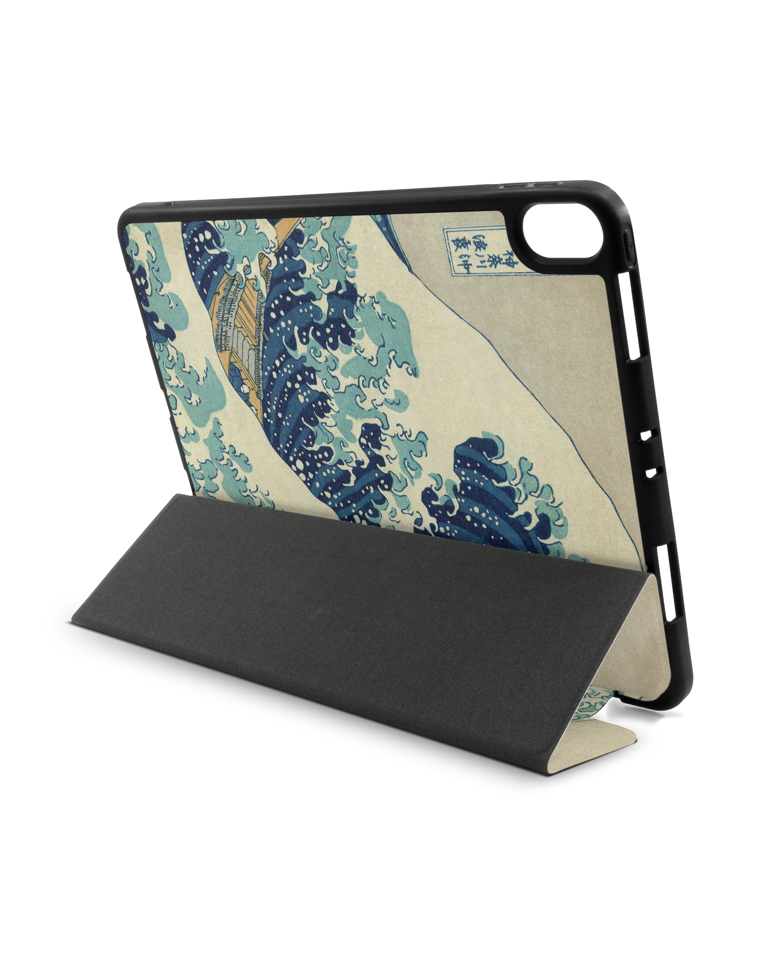 Great Wave Off Kanagawa By Hokusai iPad Hülle mit Stifthalter Apple iPad Pro 11'' (2018): Aufgestellt im Querformat von hinten