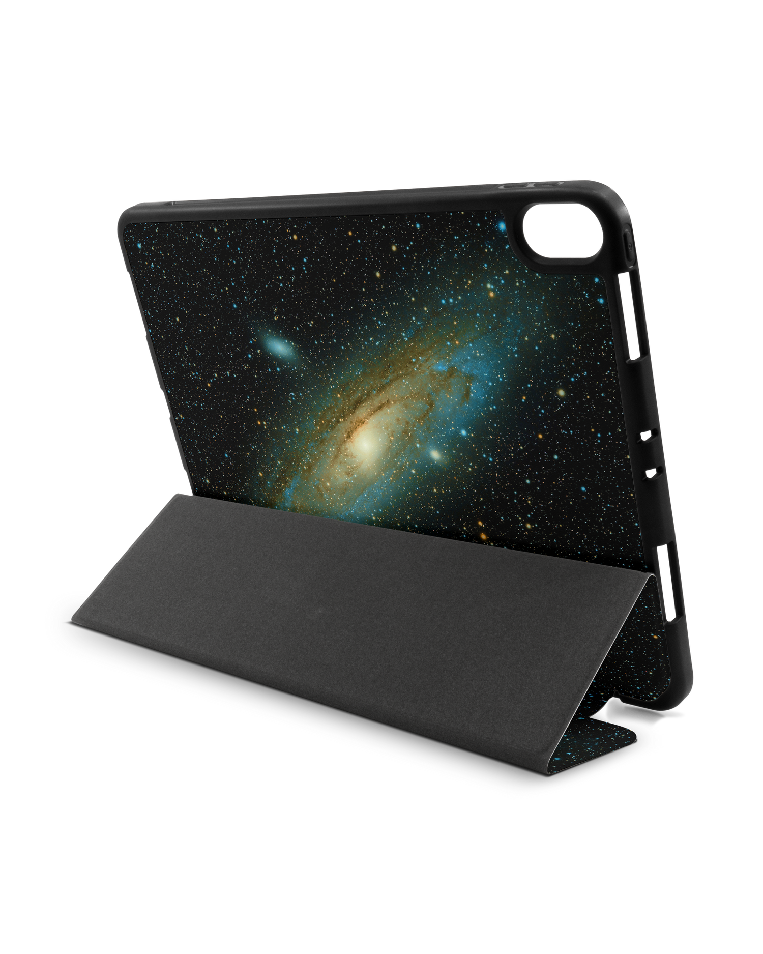 Outer Space iPad Hülle mit Stifthalter Apple iPad Pro 11'' (2018): Aufgestellt im Querformat von hinten