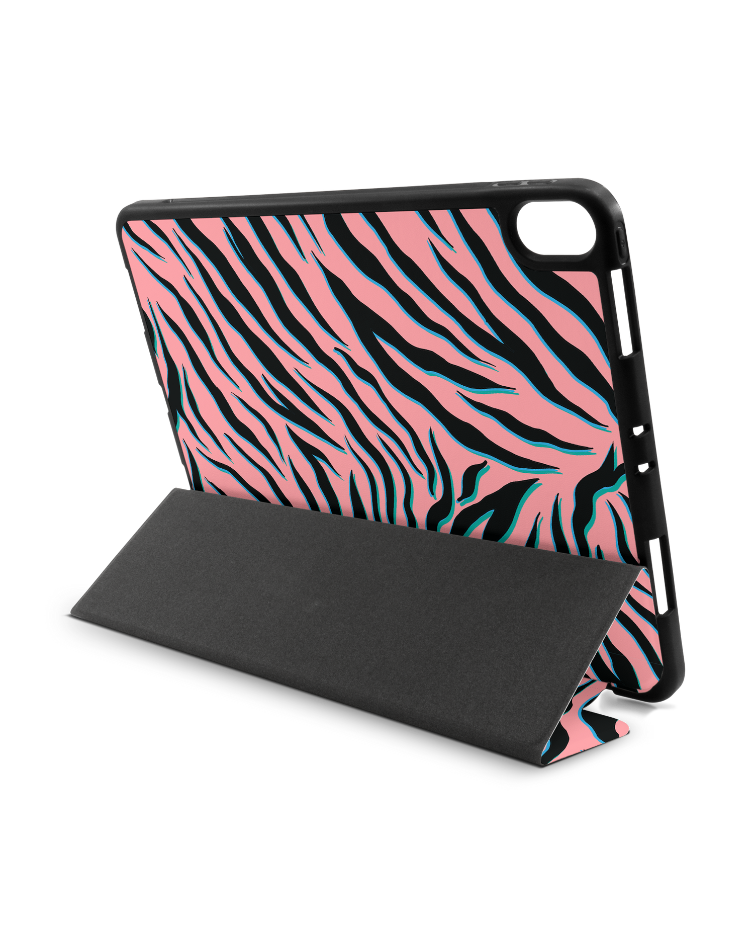 Pink Zebra iPad Hülle mit Stifthalter Apple iPad Pro 11'' (2018): Aufgestellt im Querformat von hinten