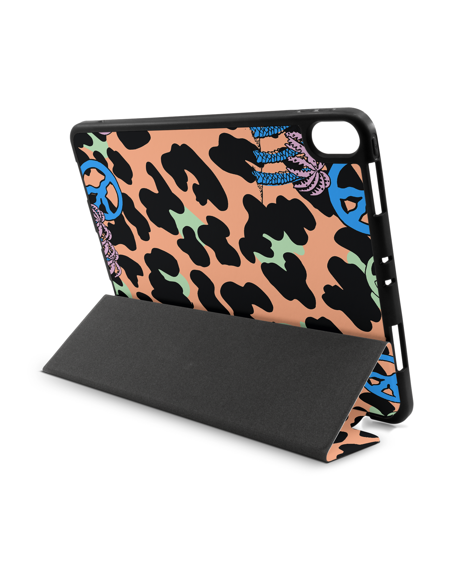 Leopard Peace Palms iPad Hülle mit Stifthalter Apple iPad Pro 11'' (2018): Aufgestellt im Querformat von hinten