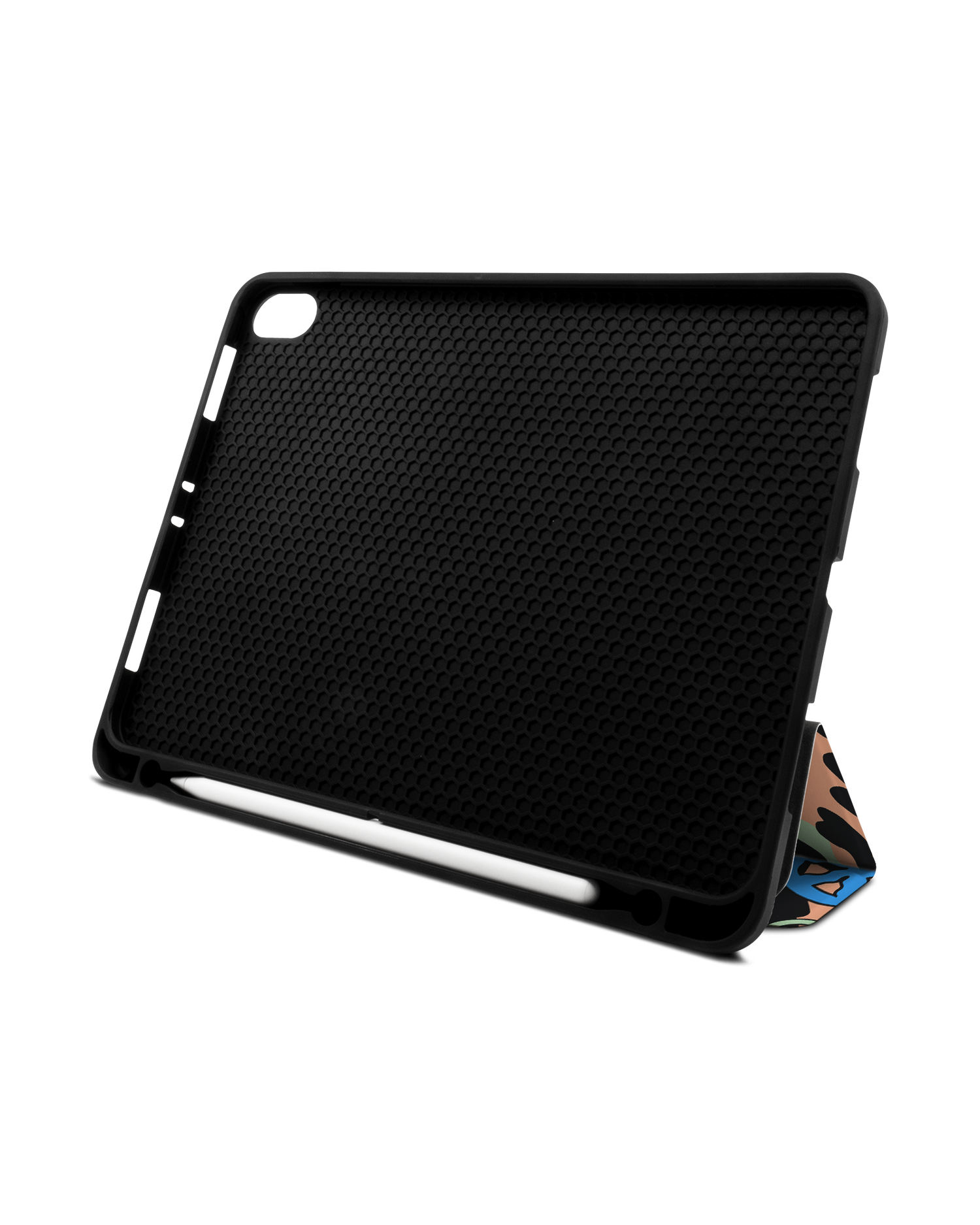 Leopard Peace Palms iPad Hülle mit Stifthalter Apple iPad Pro 11'' (2018): Aufgestellt im Querformat von vorne