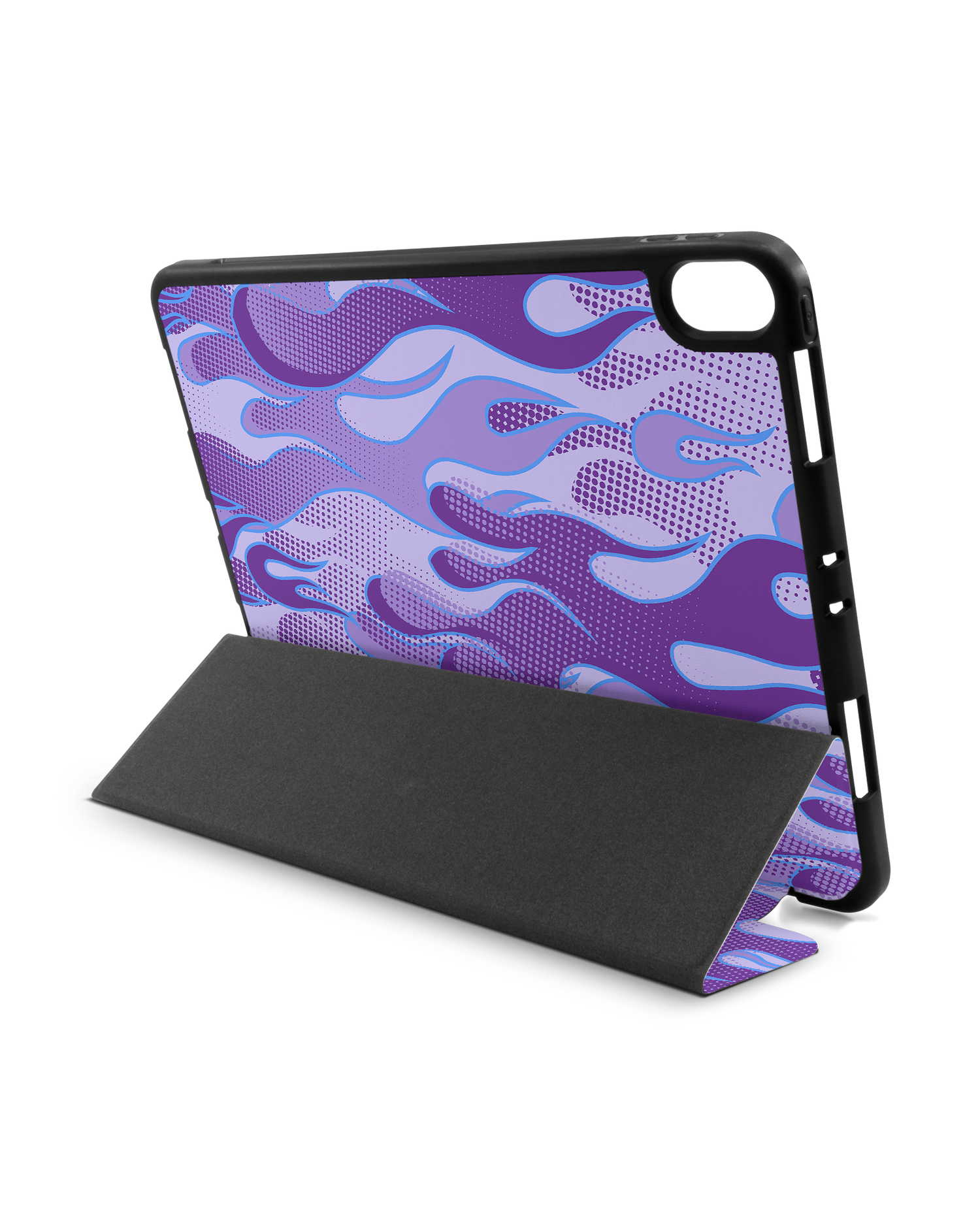Purple Flames iPad Hülle mit Stifthalter Apple iPad Pro 11'' (2018): Aufgestellt im Querformat von hinten