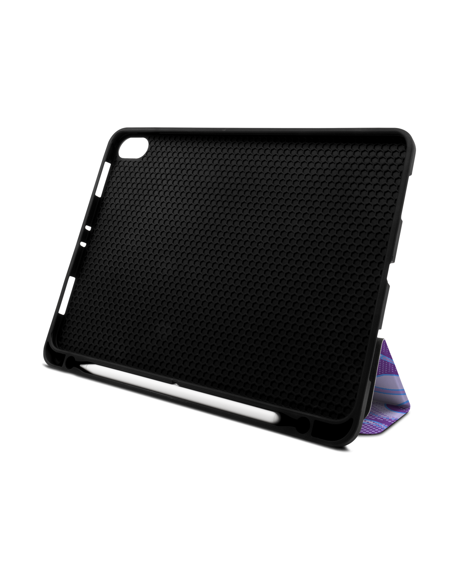 Purple Flames iPad Hülle mit Stifthalter Apple iPad Pro 11'' (2018): Aufgestellt im Querformat von vorne