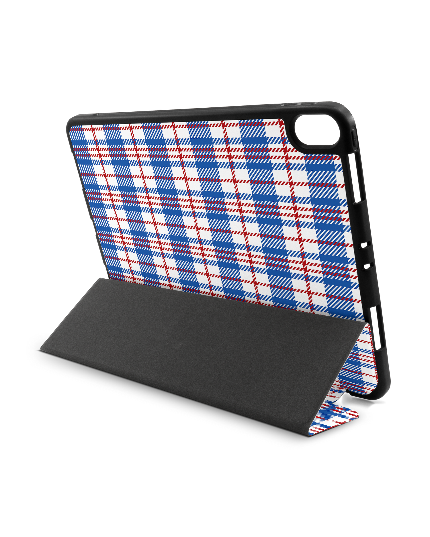 Plaid Market Bag iPad Hülle mit Stifthalter Apple iPad Pro 11'' (2018): Aufgestellt im Querformat von hinten
