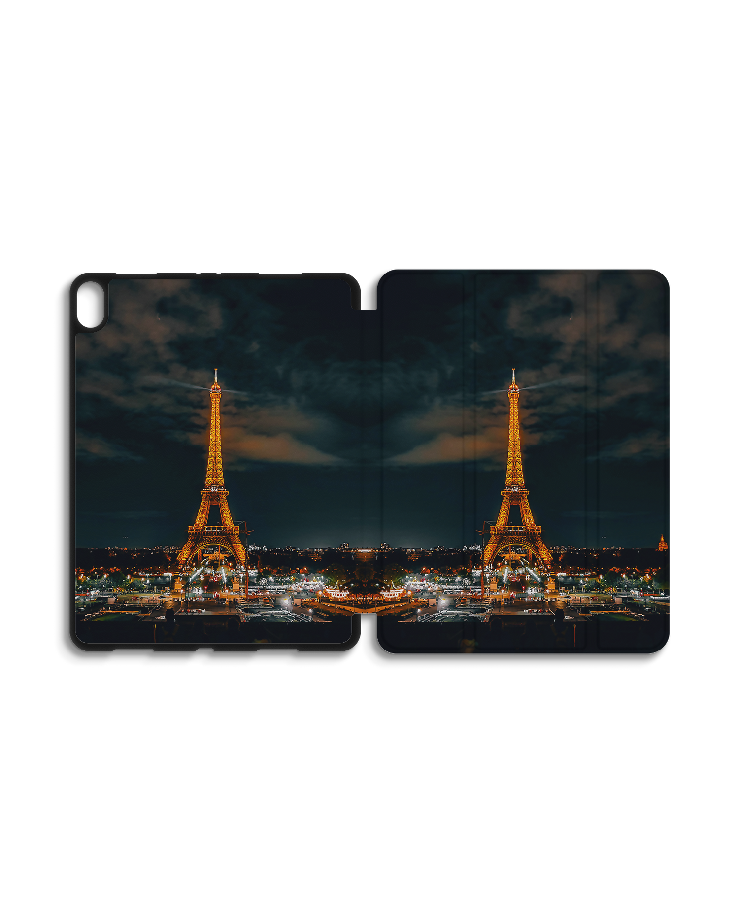 Eiffel Tower By Night iPad Hülle mit Stifthalter Apple iPad Pro 11'' (2018): Geöffnet Außenansicht
