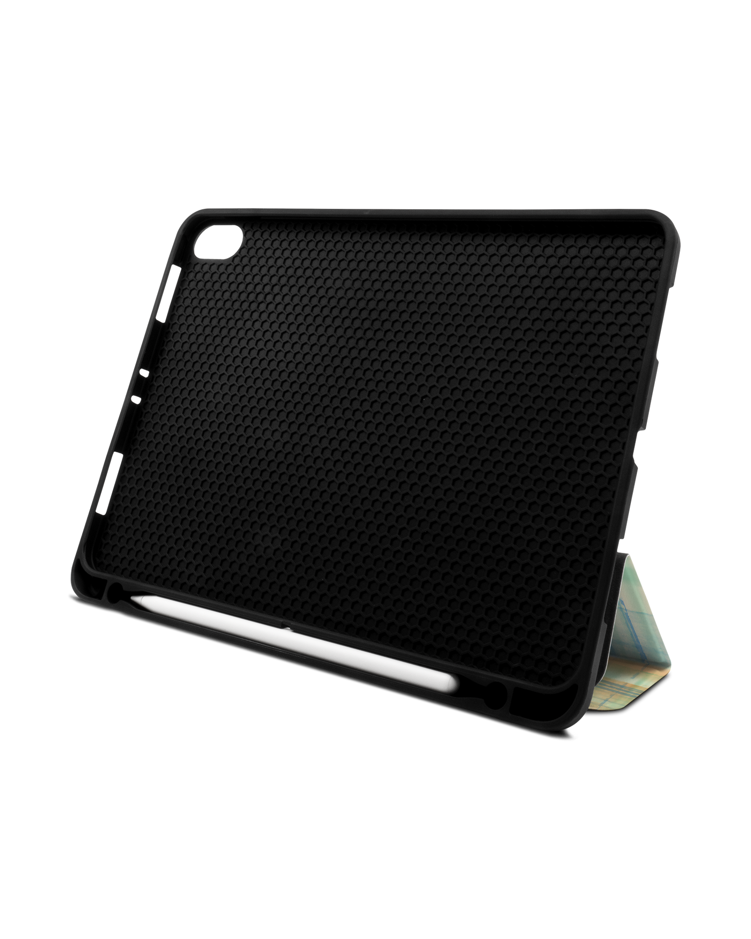 Washed Out Plaid iPad Hülle mit Stifthalter Apple iPad Pro 11'' (2018): Aufgestellt im Querformat von vorne