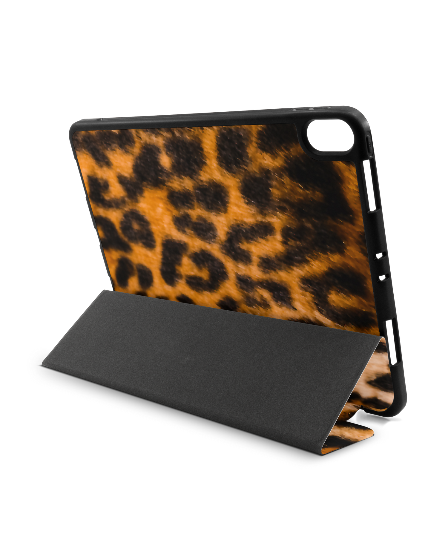 Leopard Pattern iPad Hülle mit Stifthalter Apple iPad Pro 11'' (2018): Aufgestellt im Querformat von hinten