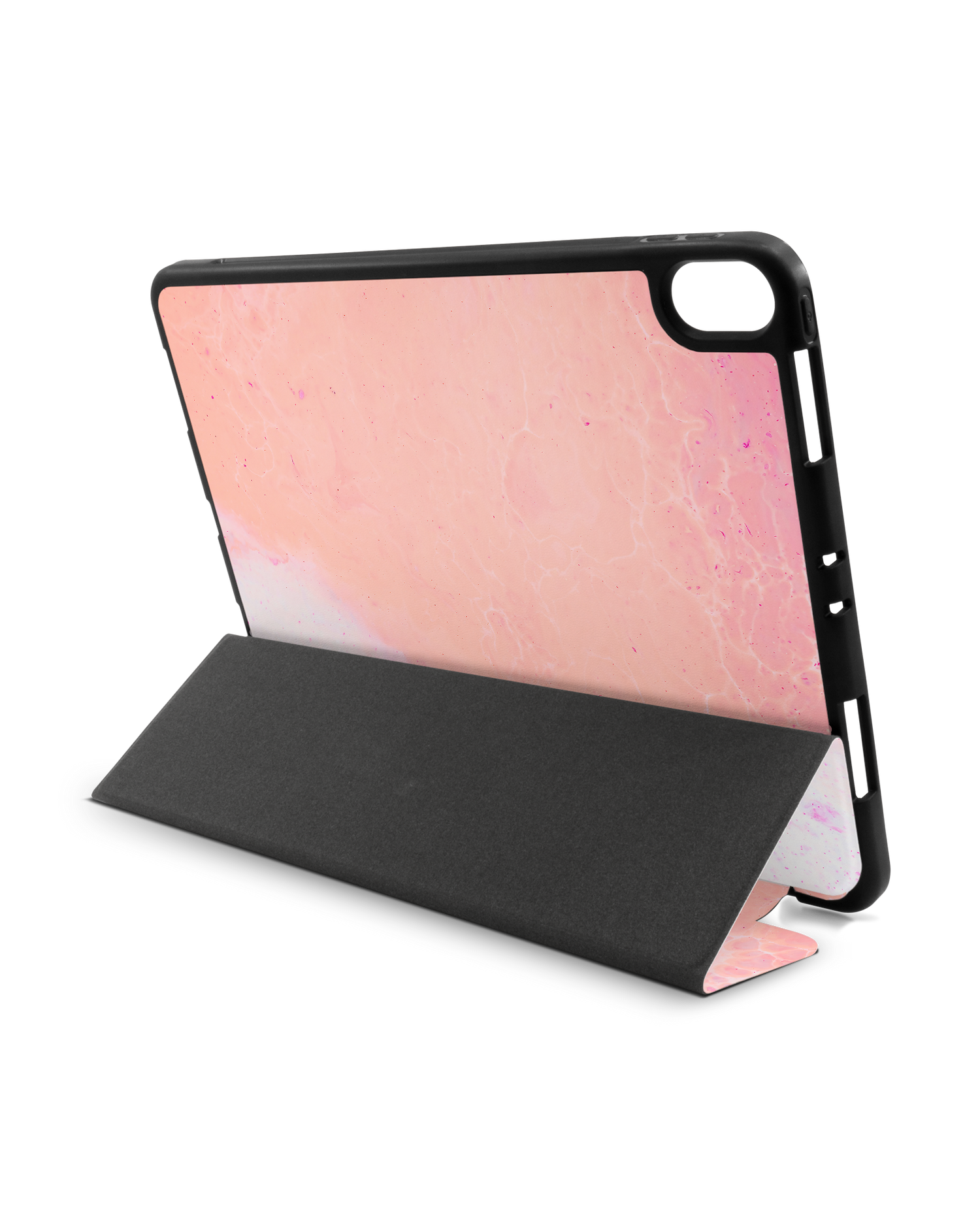 Peaches & Cream Marble iPad Hülle mit Stifthalter Apple iPad Pro 11'' (2018): Aufgestellt im Querformat von hinten