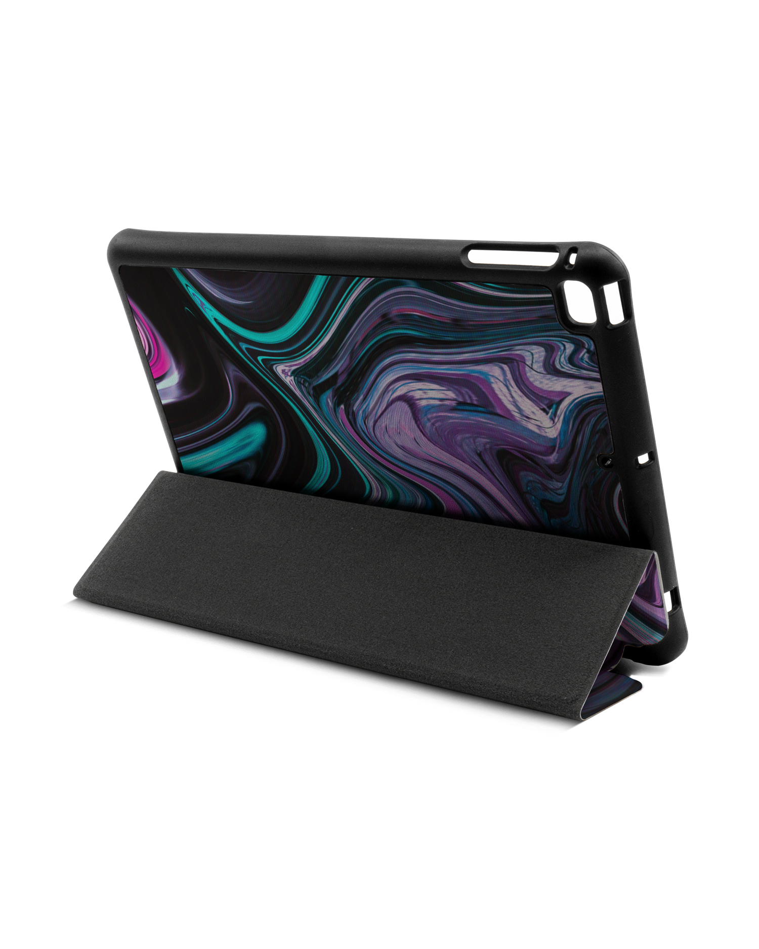 Digital Swirl iPad Hülle mit Stifthalter Apple iPad mini 5 (2019): Aufgestellt im Querformat von hinten