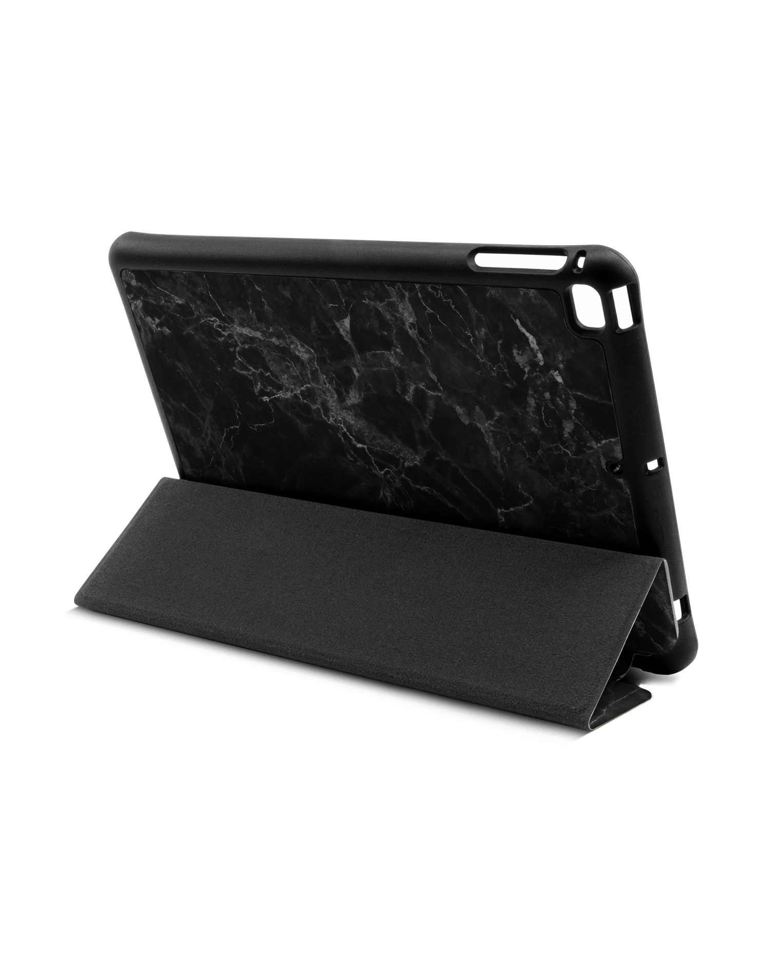 Midnight Marble iPad Hülle mit Stifthalter Apple iPad mini 5 (2019): Aufgestellt im Querformat von hinten