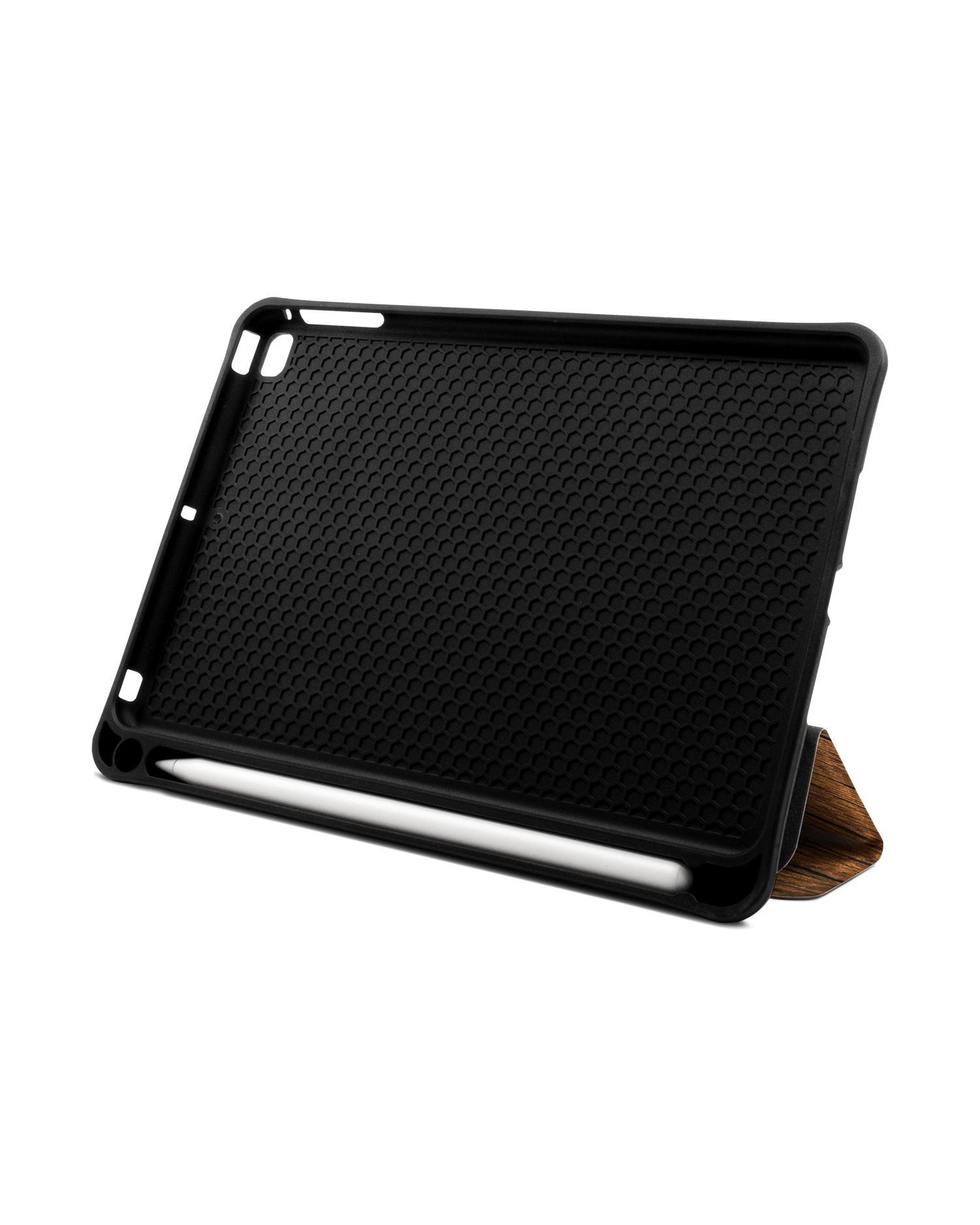 Wood iPad Hülle mit Stifthalter Apple iPad mini 5 (2019): Aufgestellt im Querformat von vorne