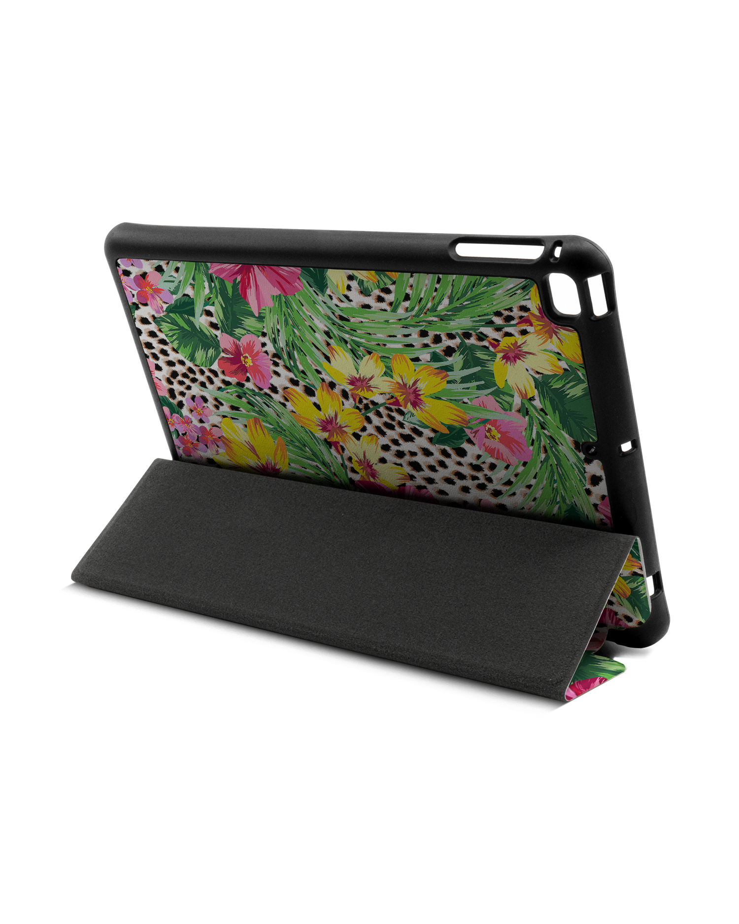 Tropical Cheetah iPad Hülle mit Stifthalter Apple iPad mini 5 (2019): Aufgestellt im Querformat von hinten
