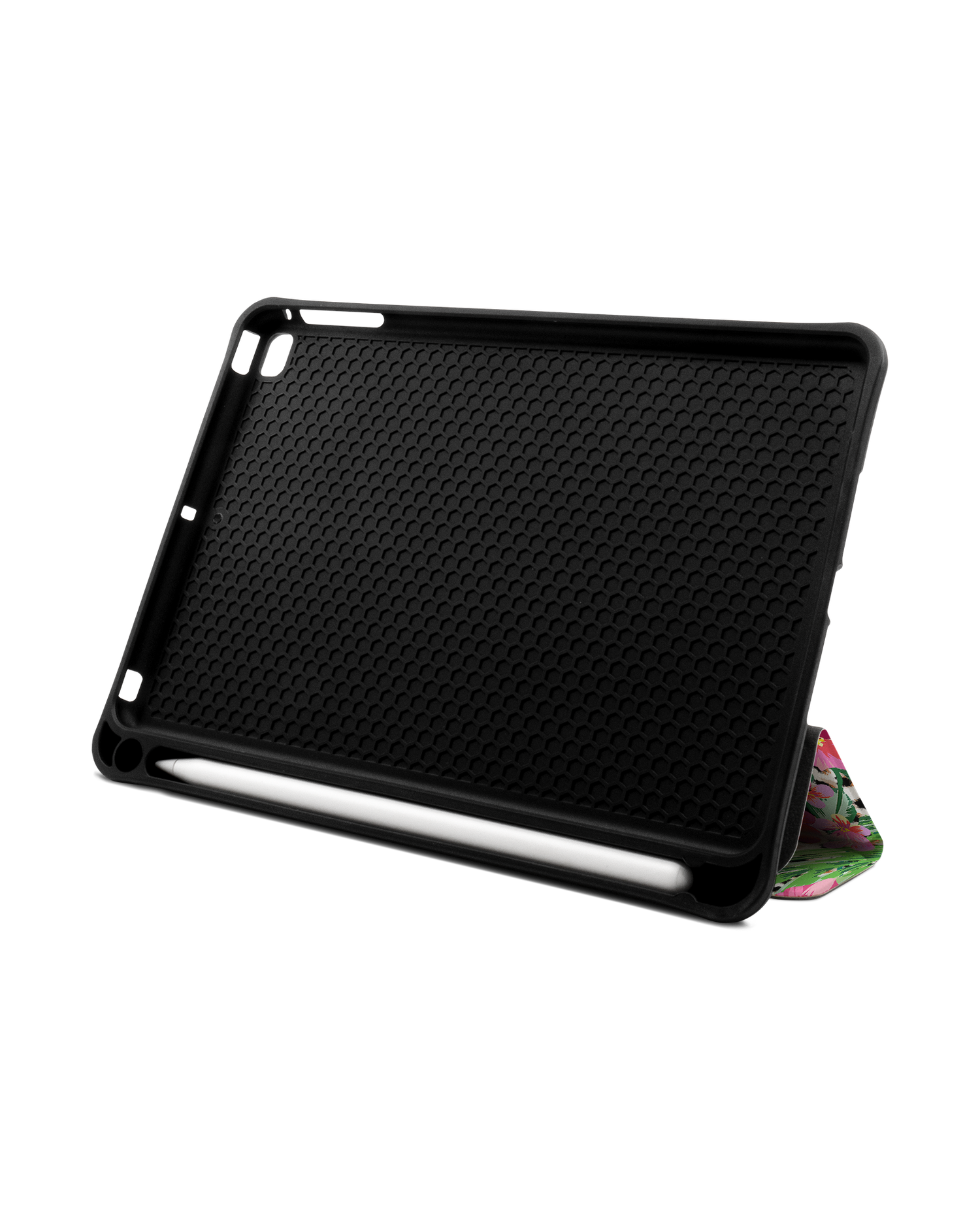 Tropical Cheetah iPad Hülle mit Stifthalter Apple iPad mini 5 (2019): Aufgestellt im Querformat von vorne
