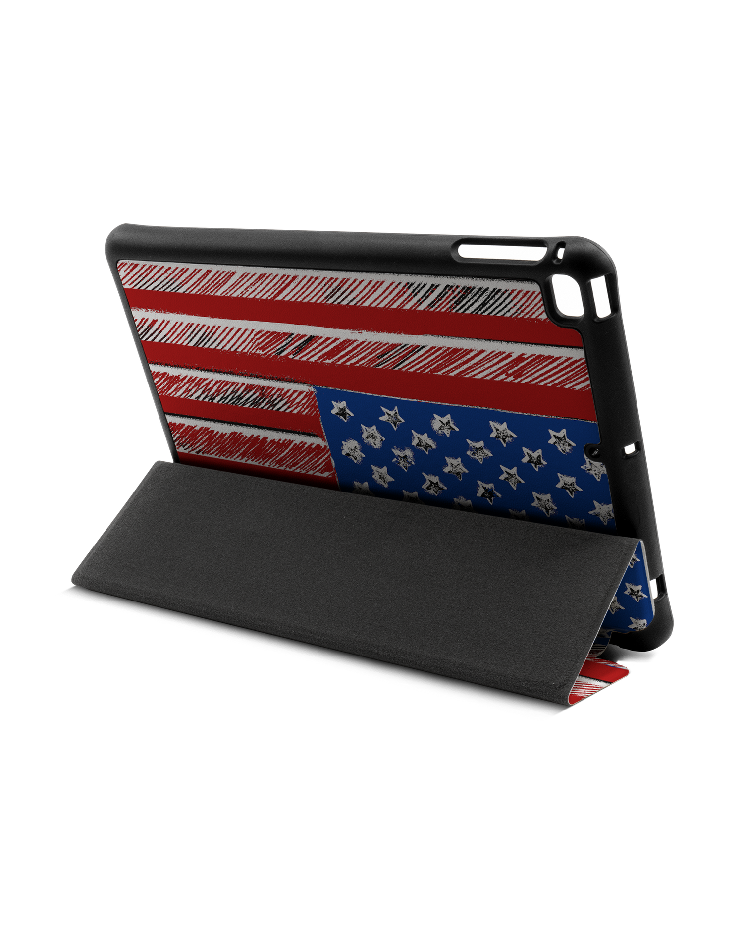 American Flag Color iPad Hülle mit Stifthalter Apple iPad mini 5 (2019): Aufgestellt im Querformat von hinten