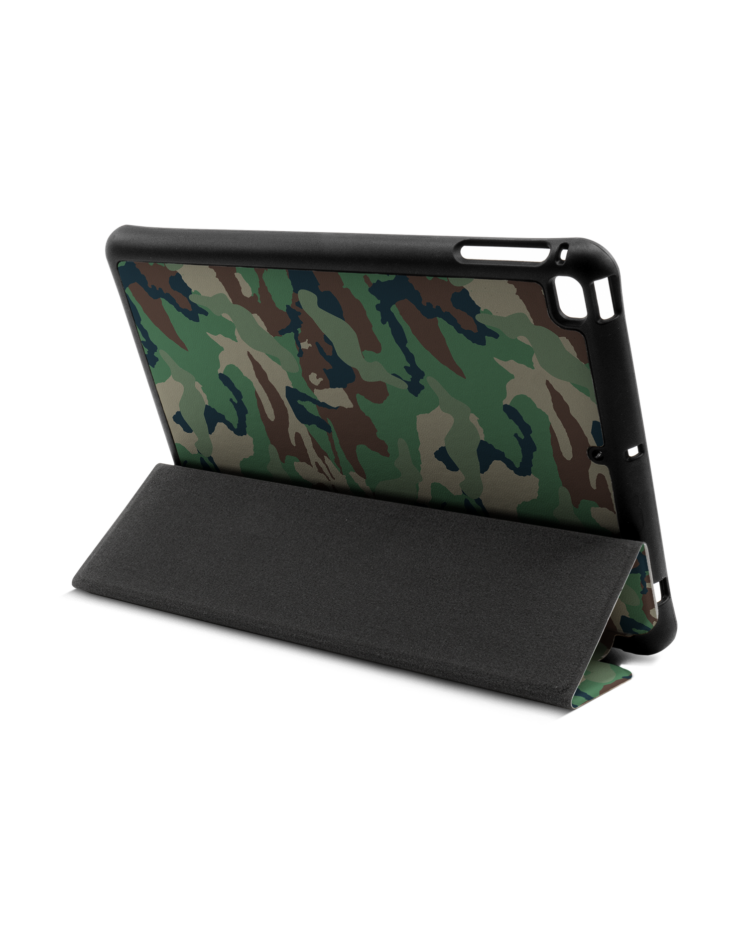 Green and Brown Camo iPad Hülle mit Stifthalter Apple iPad mini 5 (2019): Aufgestellt im Querformat von hinten