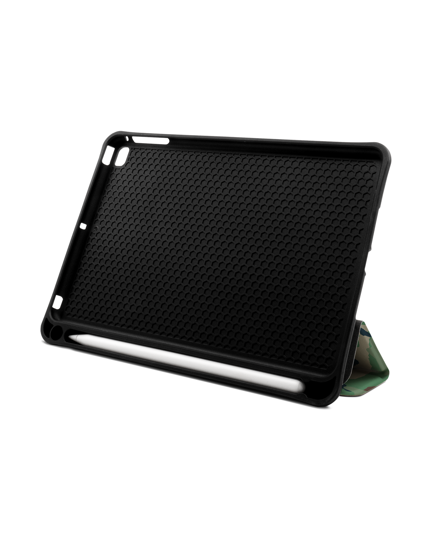 Green and Brown Camo iPad Hülle mit Stifthalter Apple iPad mini 5 (2019): Aufgestellt im Querformat von vorne