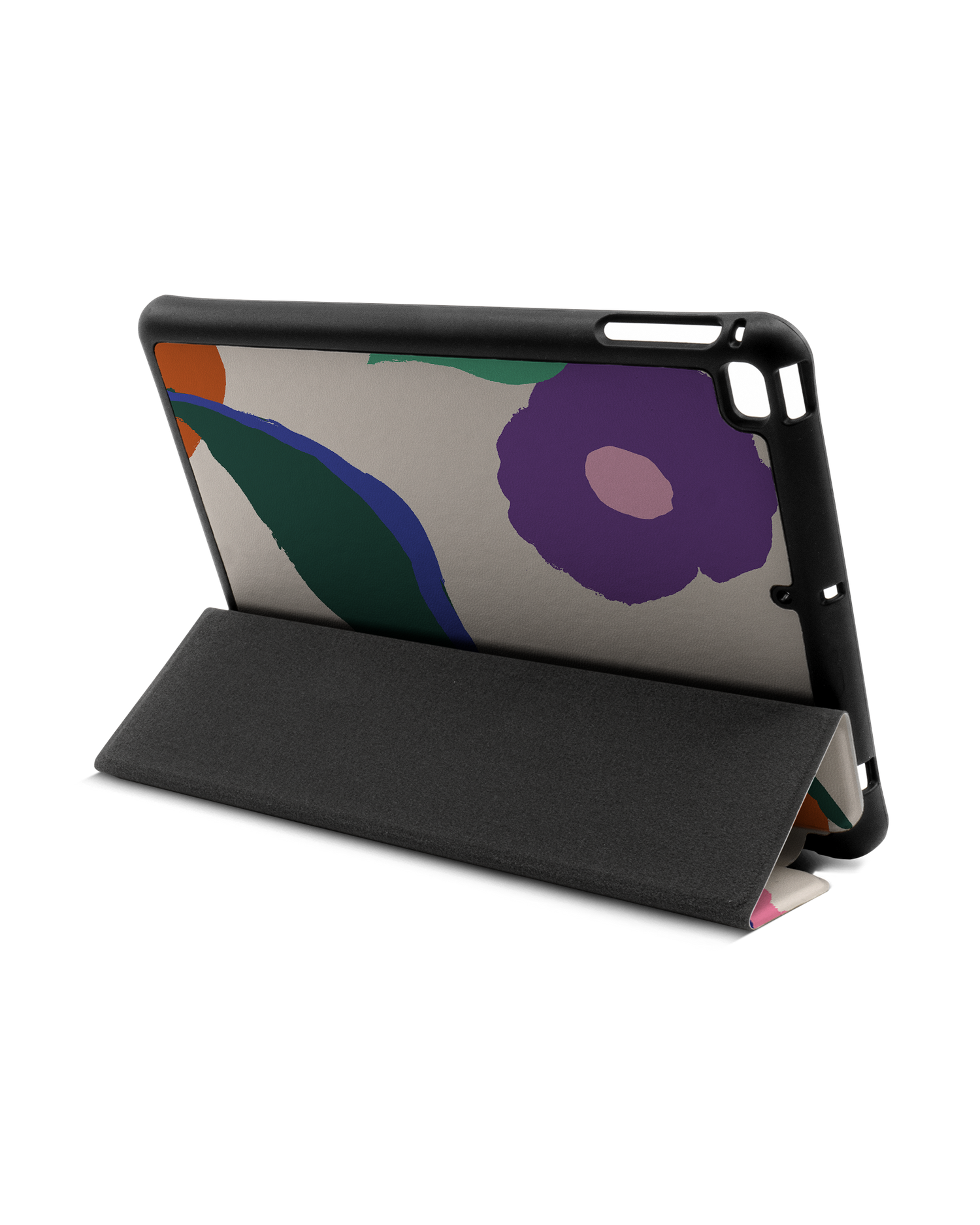 Handpainted Blooms iPad Hülle mit Stifthalter Apple iPad mini 5 (2019): Aufgestellt im Querformat von hinten