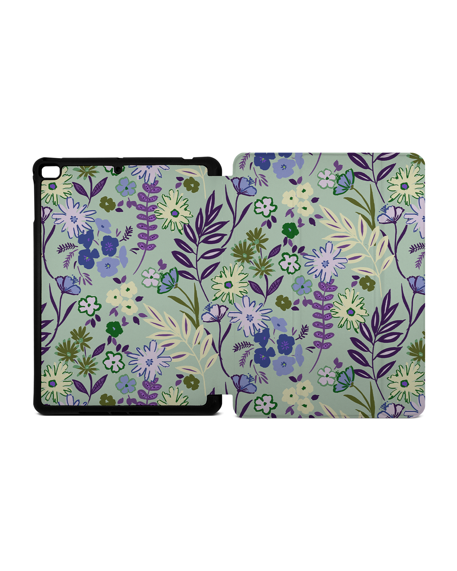 Pretty Purple Flowers iPad Hülle mit Stifthalter Apple iPad mini 5 (2019): Geöffnet Außenansicht