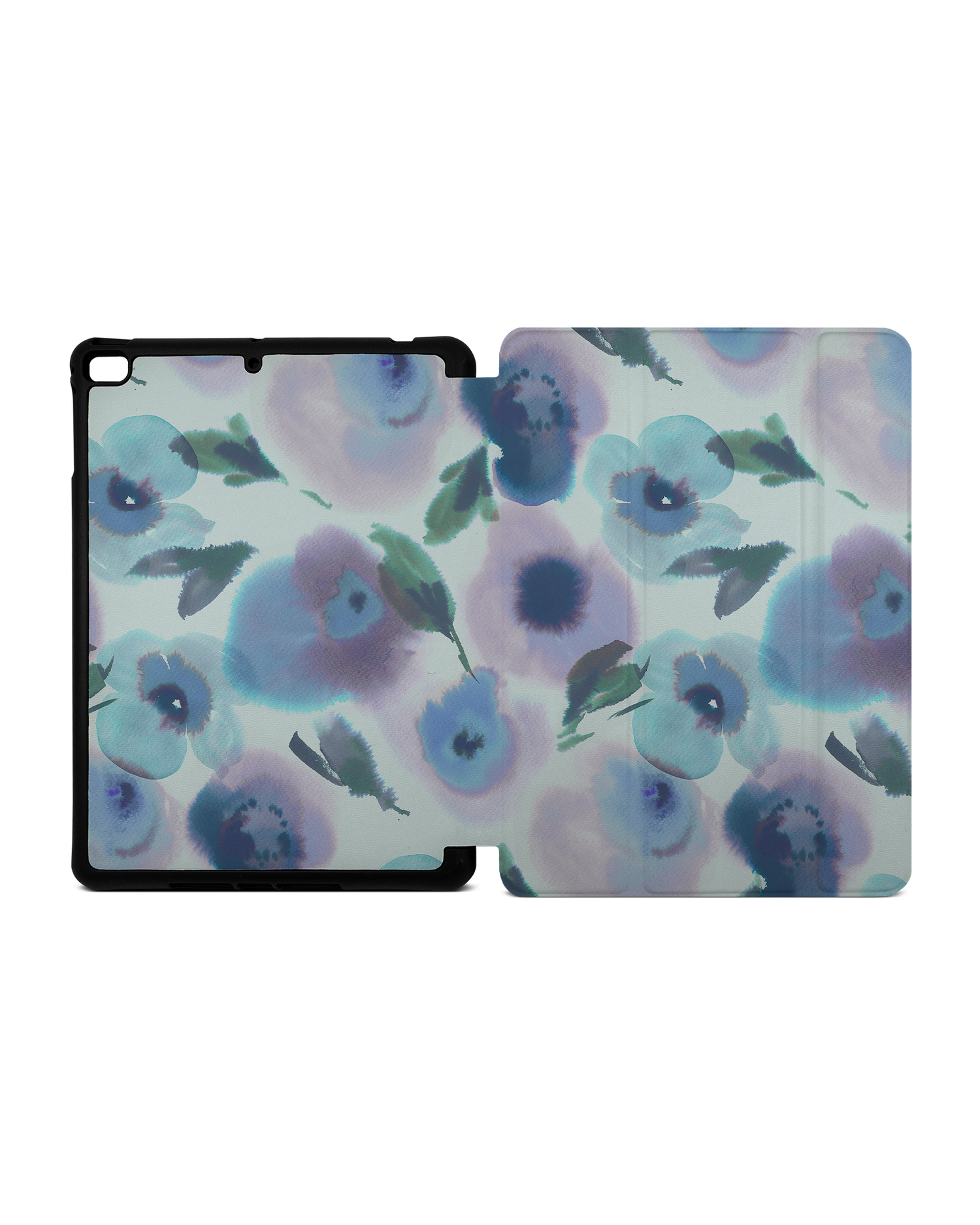 Watercolour Flowers Blue iPad Hülle mit Stifthalter Apple iPad mini 5 (2019): Geöffnet Außenansicht