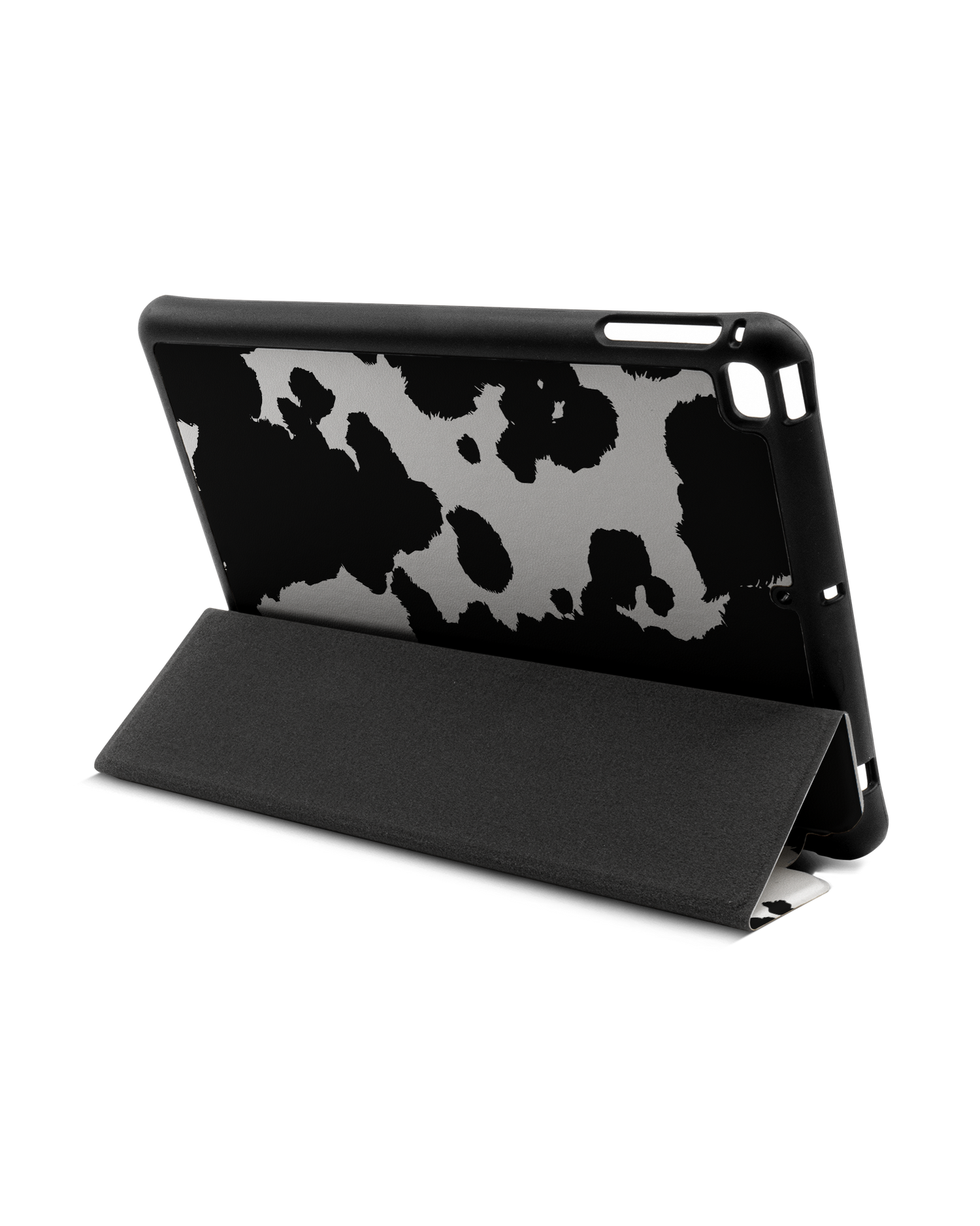 Cow Print iPad Hülle mit Stifthalter Apple iPad mini 5 (2019): Aufgestellt im Querformat von hinten