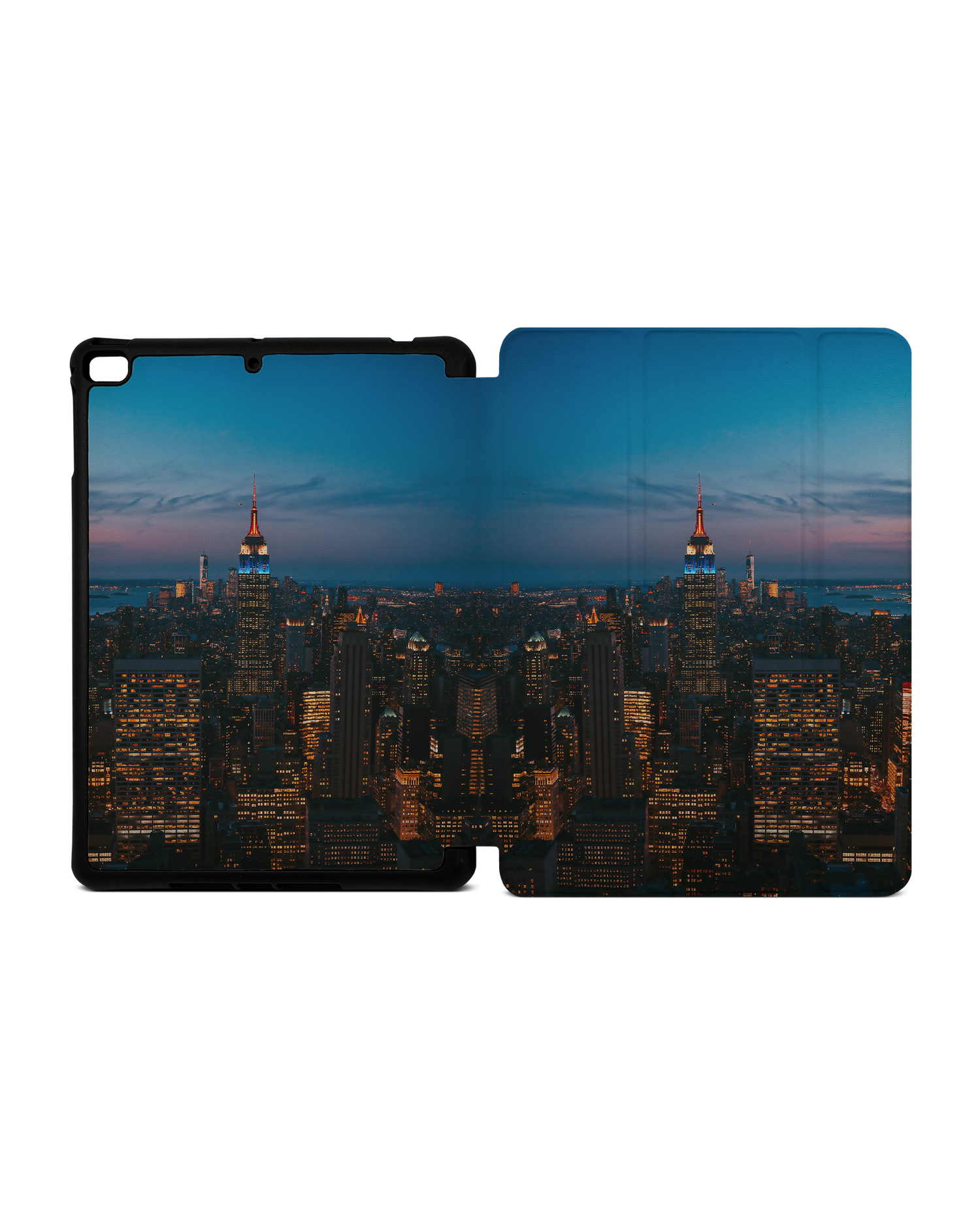 New York At Dusk iPad Hülle mit Stifthalter Apple iPad mini 5 (2019): Geöffnet Außenansicht