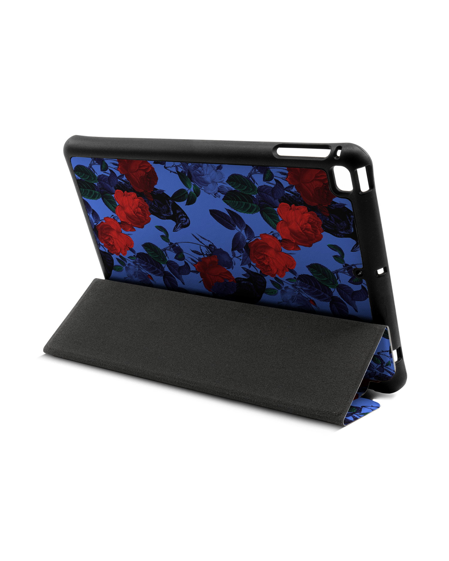 Roses And Ravens iPad Hülle mit Stifthalter Apple iPad mini 5 (2019): Aufgestellt im Querformat von hinten
