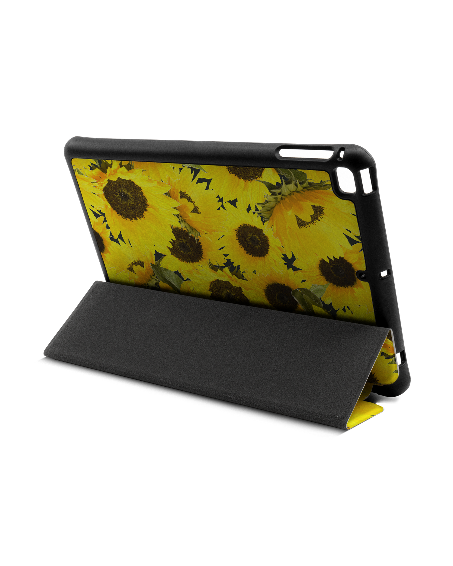 Sunflowers iPad Hülle mit Stifthalter Apple iPad mini 5 (2019): Aufgestellt im Querformat von hinten