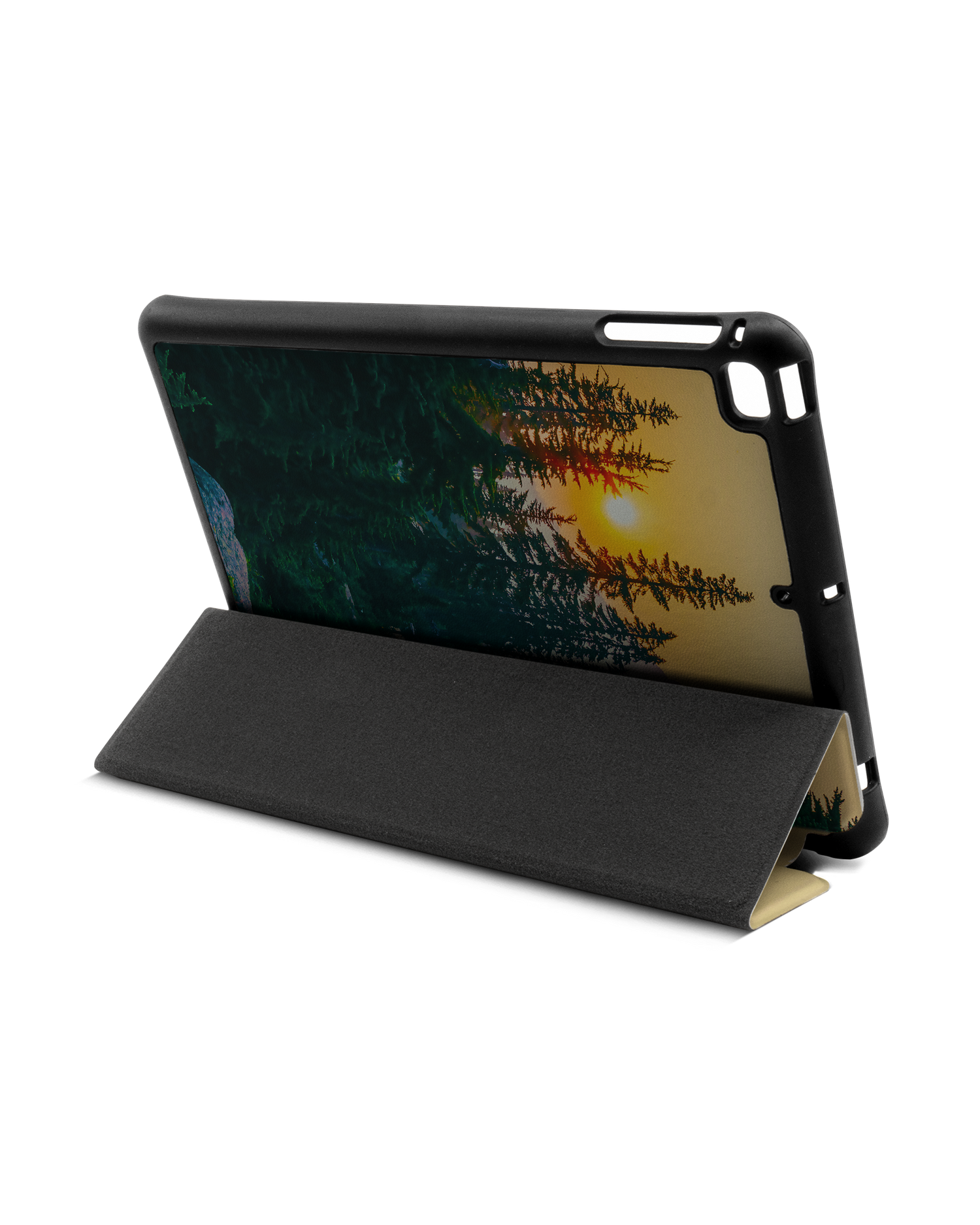 Forest iPad Hülle mit Stifthalter Apple iPad mini 5 (2019): Aufgestellt im Querformat von hinten