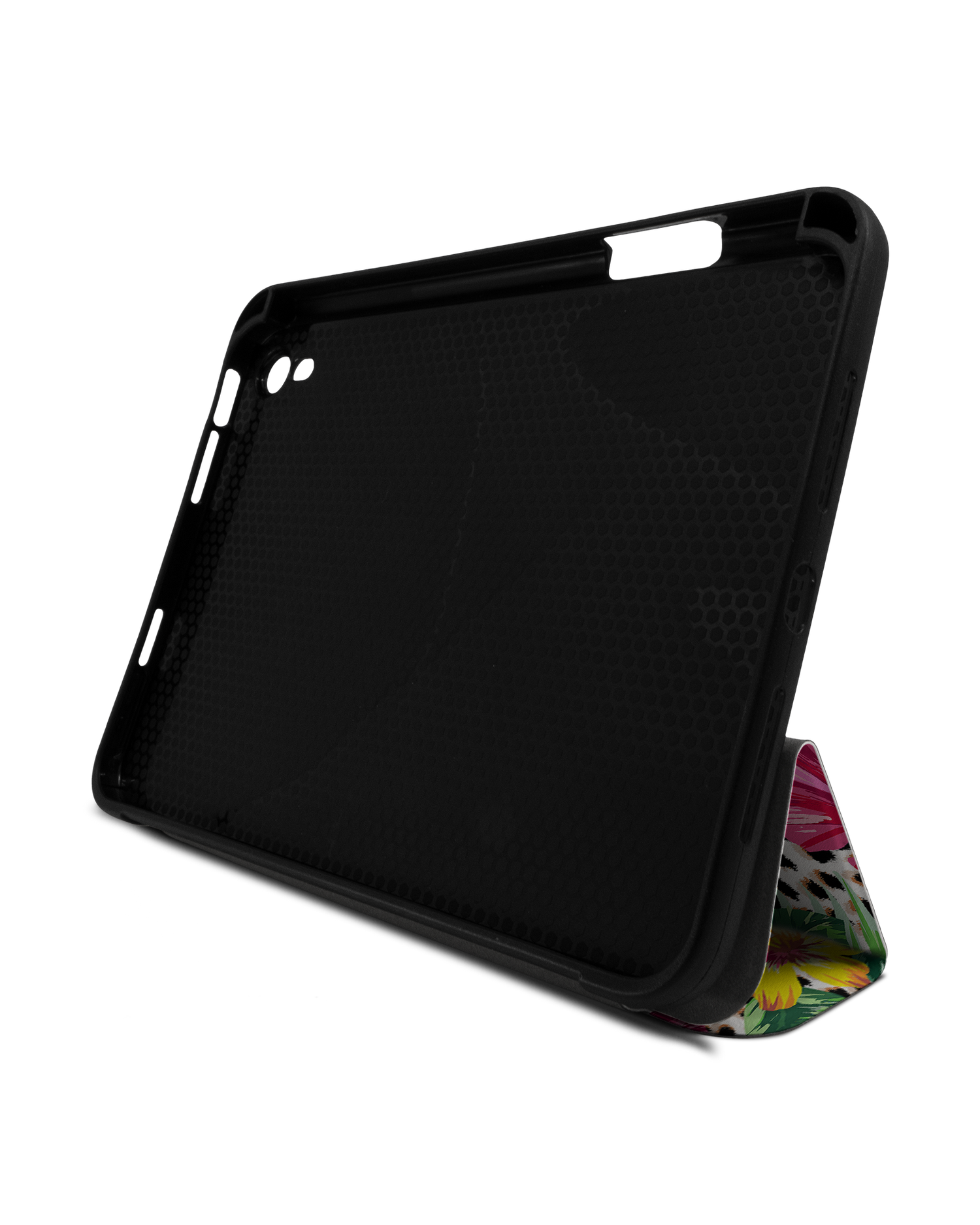 Tropical Cheetah iPad Hülle mit Stifthalter Apple iPad mini 6 (2021): Aufgestellt im Querformat von vorne