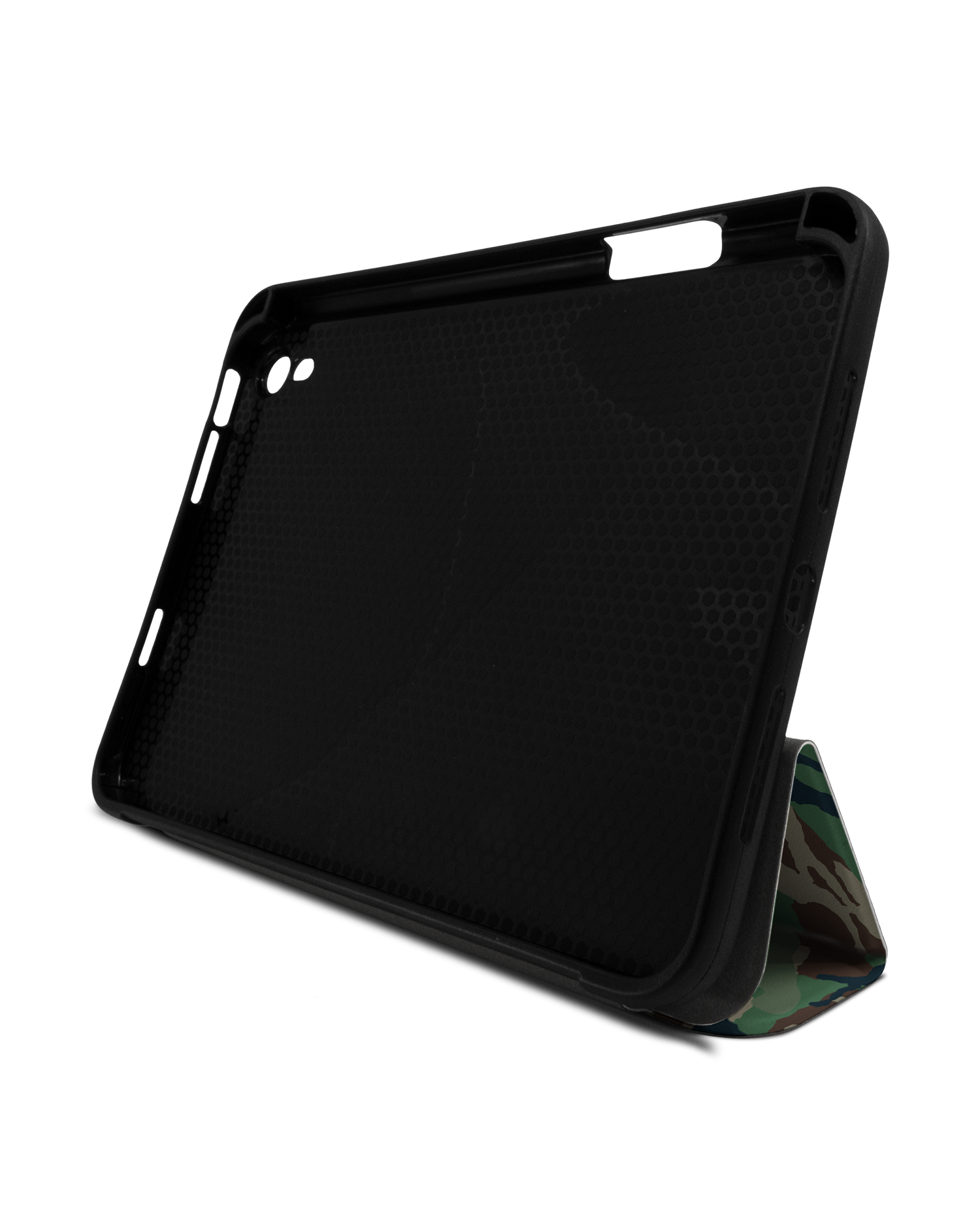 Green and Brown Camo iPad Hülle mit Stifthalter Apple iPad mini 6 (2021): Aufgestellt im Querformat von vorne