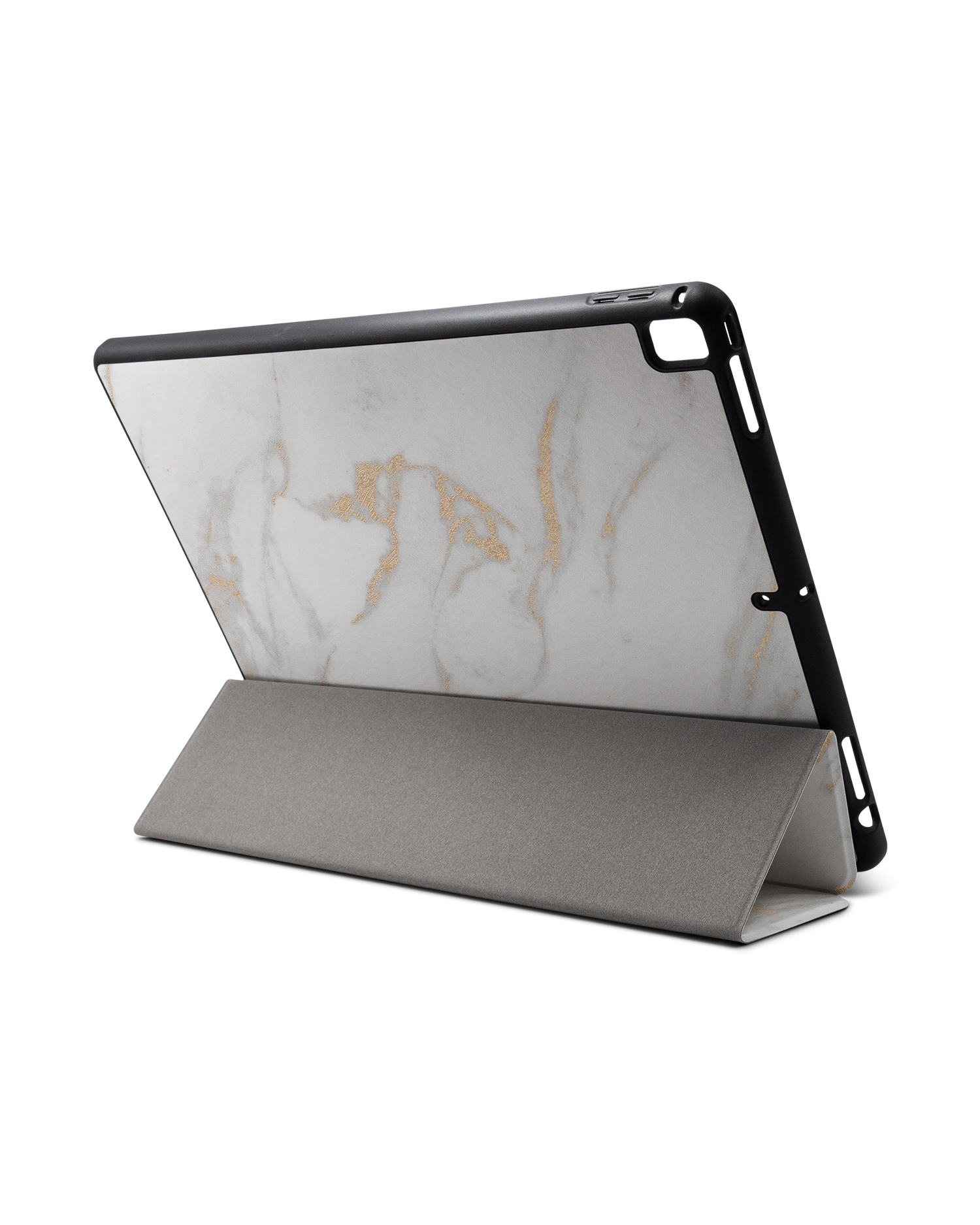 Gold Marble Elegance iPad Hülle mit Stifthalter für Apple iPad Pro 2 12.9'' (2017): Aufgestellt im Querformat von hinten