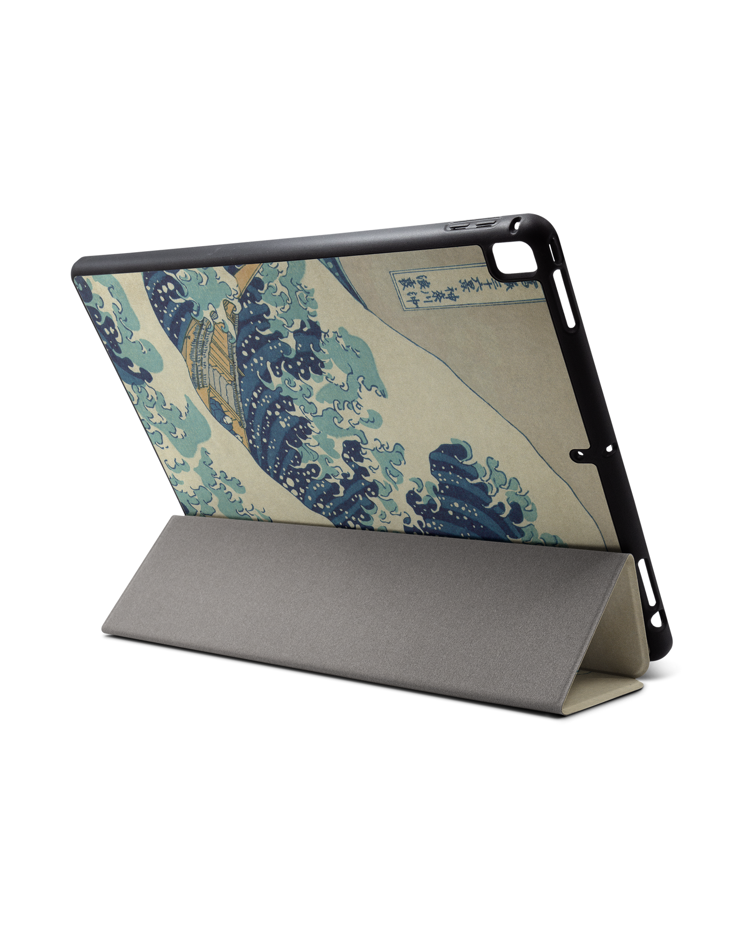 Great Wave Off Kanagawa By Hokusai iPad Hülle mit Stifthalter für Apple iPad Pro 2 12.9'' (2017): Aufgestellt im Querformat von hinten