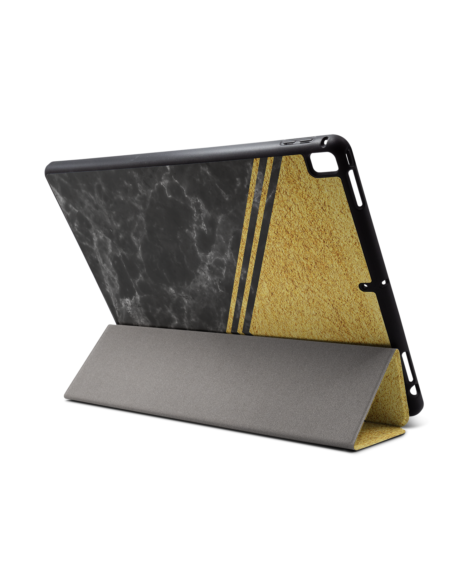 Gold Marble iPad Hülle mit Stifthalter für Apple iPad Pro 2 12.9'' (2017): Aufgestellt im Querformat von hinten