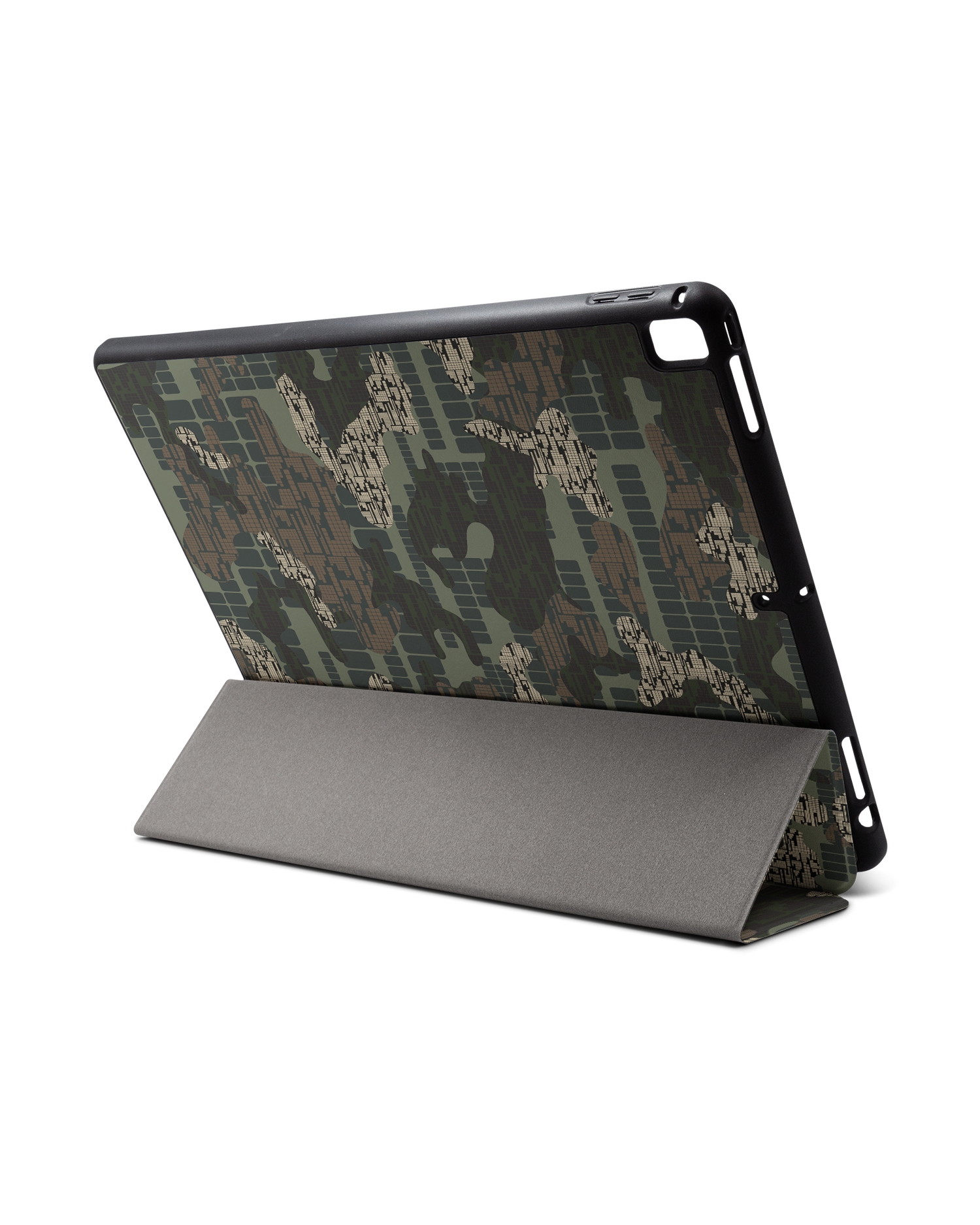 Green Camo Mix iPad Hülle mit Stifthalter für Apple iPad Pro 2 12.9'' (2017): Aufgestellt im Querformat von hinten