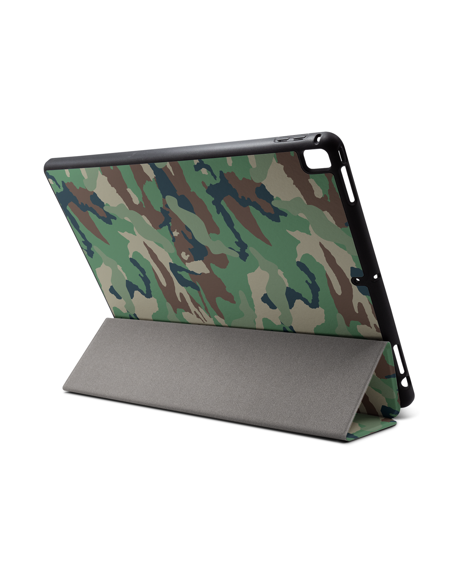 Green and Brown Camo iPad Hülle mit Stifthalter für Apple iPad Pro 2 12.9'' (2017): Aufgestellt im Querformat von hinten