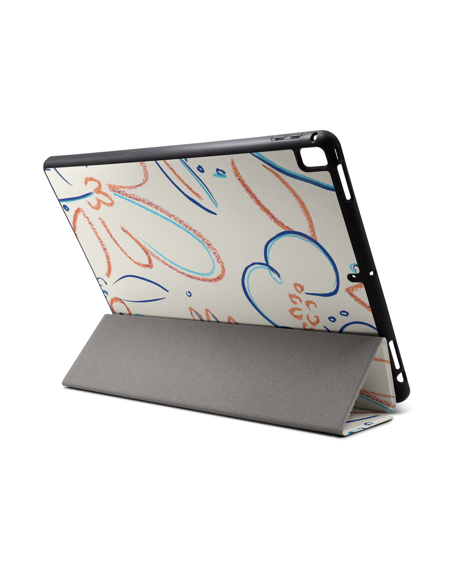Bloom Doodles iPad Hülle mit Stifthalter für Apple iPad Pro 2 12.9'' (2017): Aufgestellt im Querformat von hinten